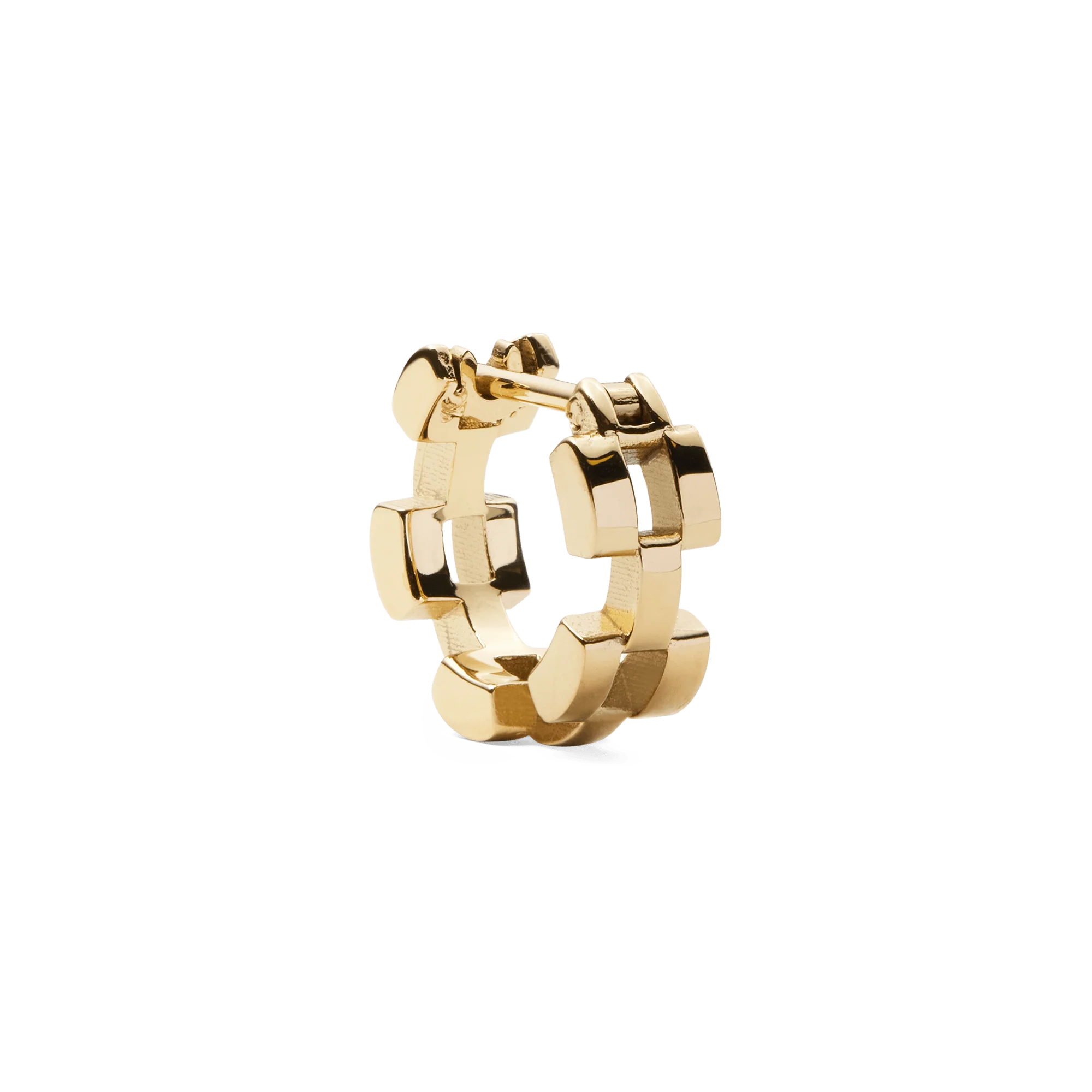 3-Link Earrings Gold - Image 3