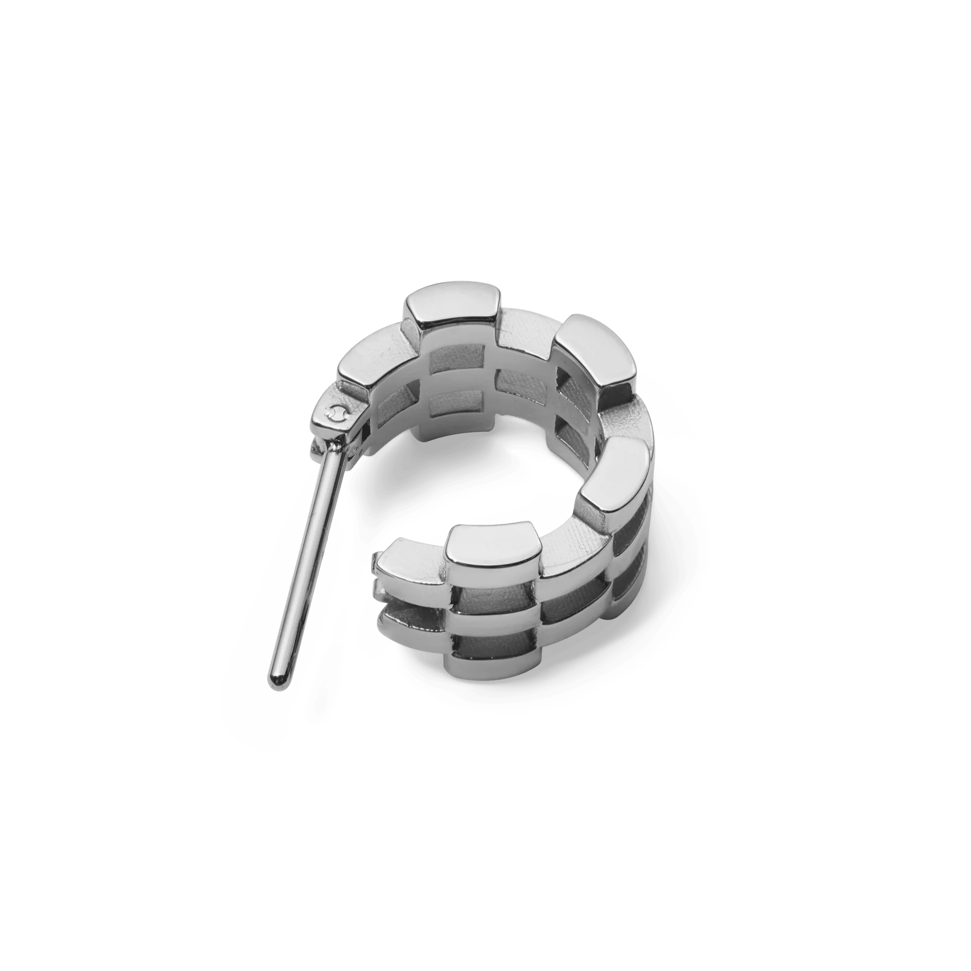 3-Link Earrings Silver - Image 4