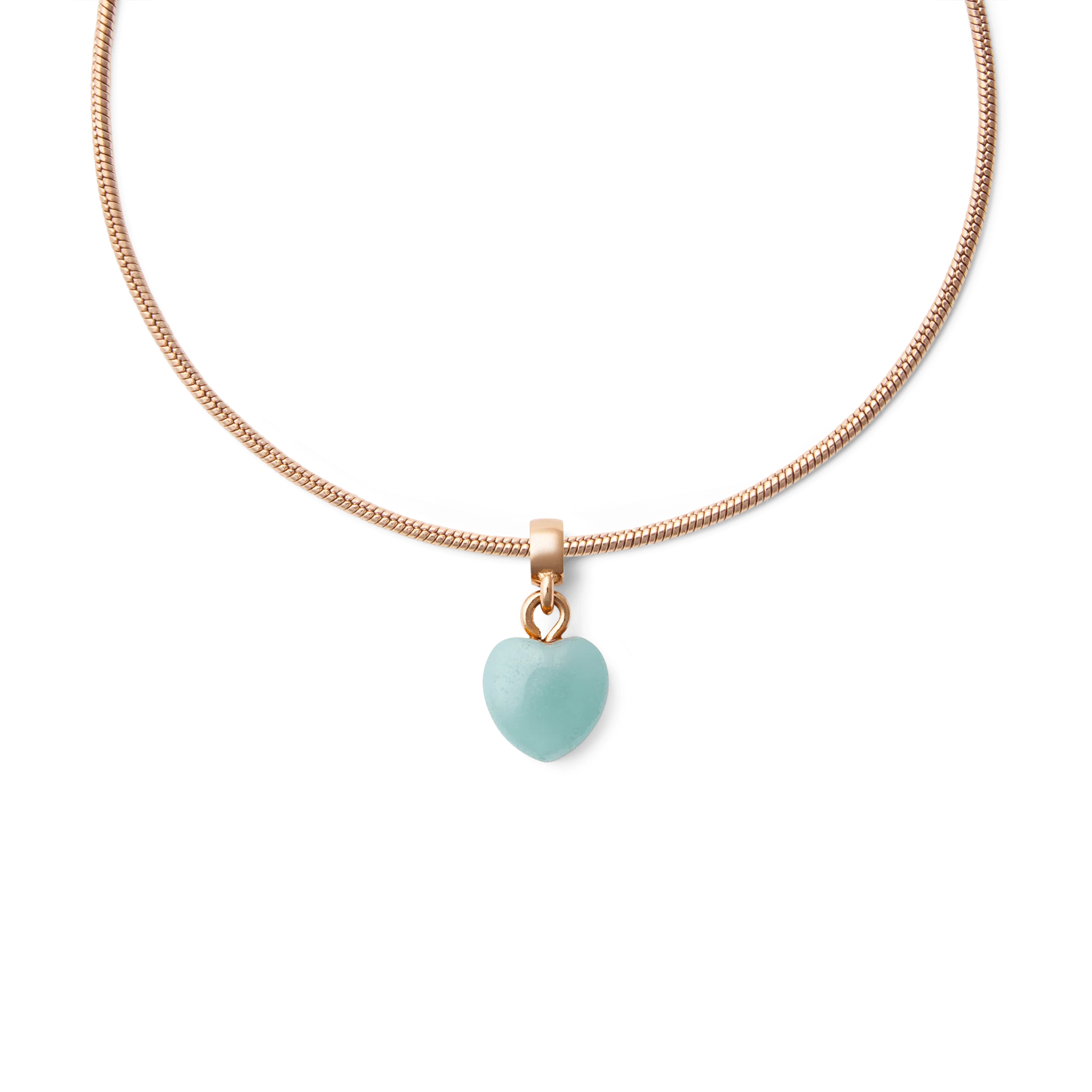 Amazonite Heart Rose Gold Charm - Image 3