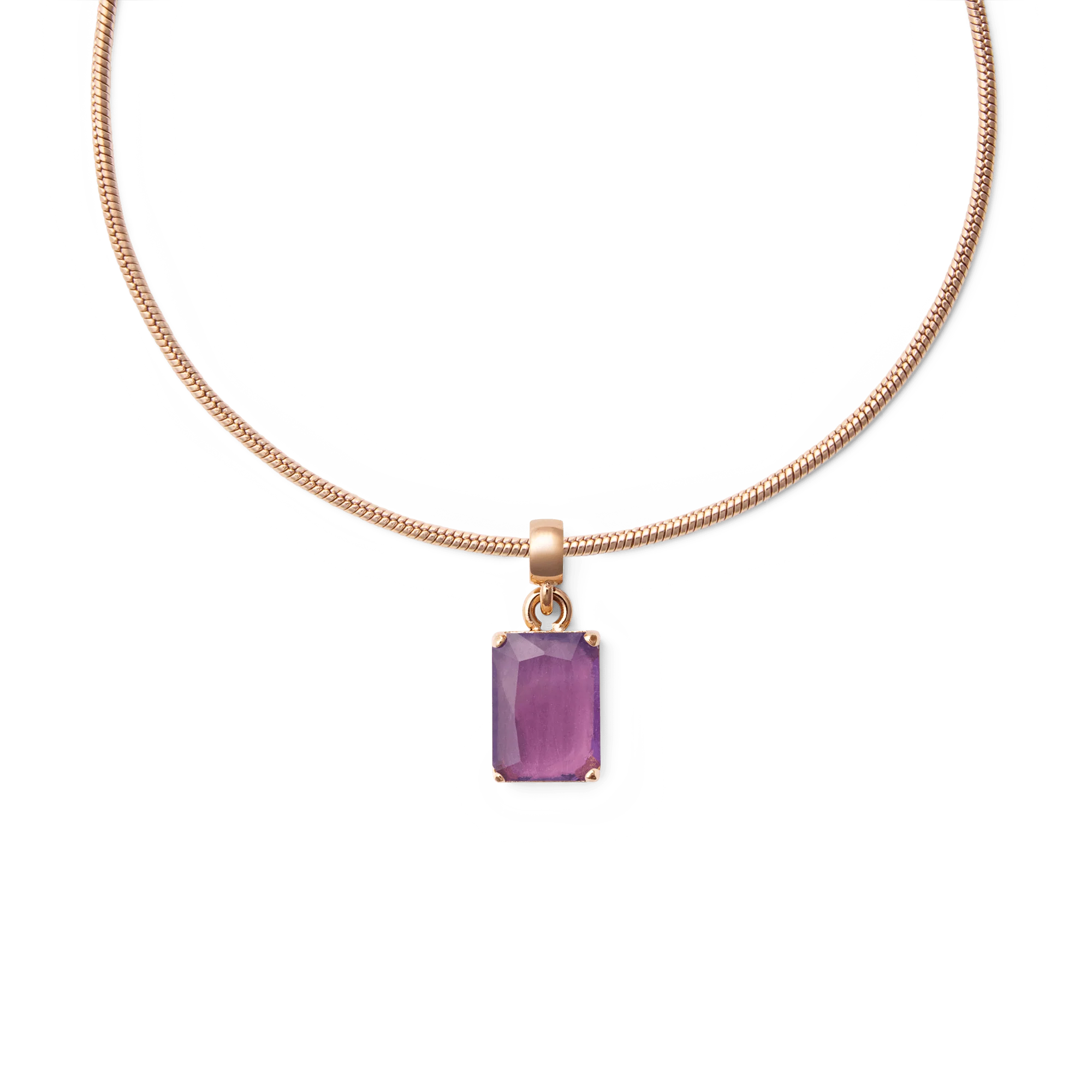 Amethyst Octagon Rose Gold Charm - Image 3
