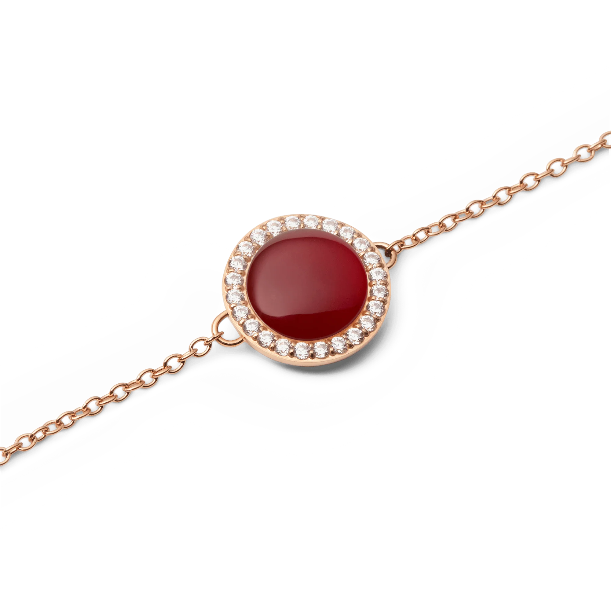 Audrey Bracelet  Red Agathe Rose Gold - Image 3