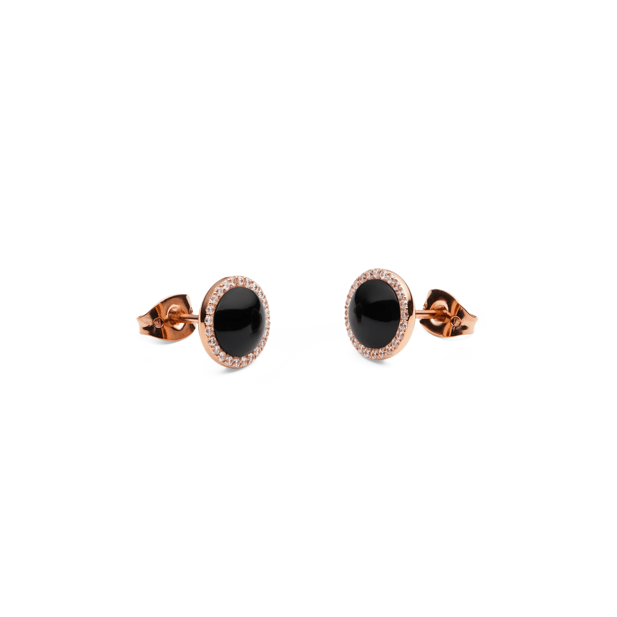 Audrey Earrings Black Agathe Rose Gold - Image 3