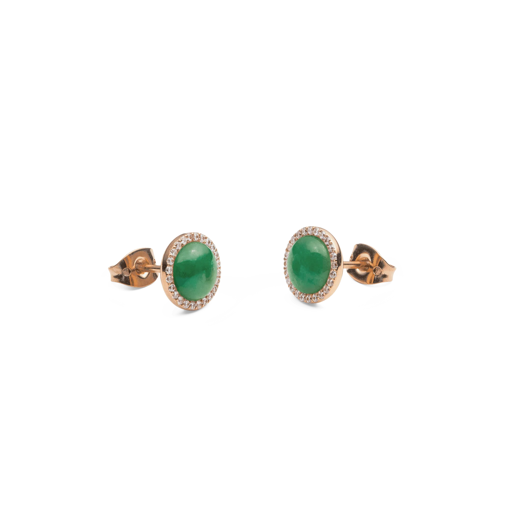 Audrey Earrings Jade Rose Gold - Image 3