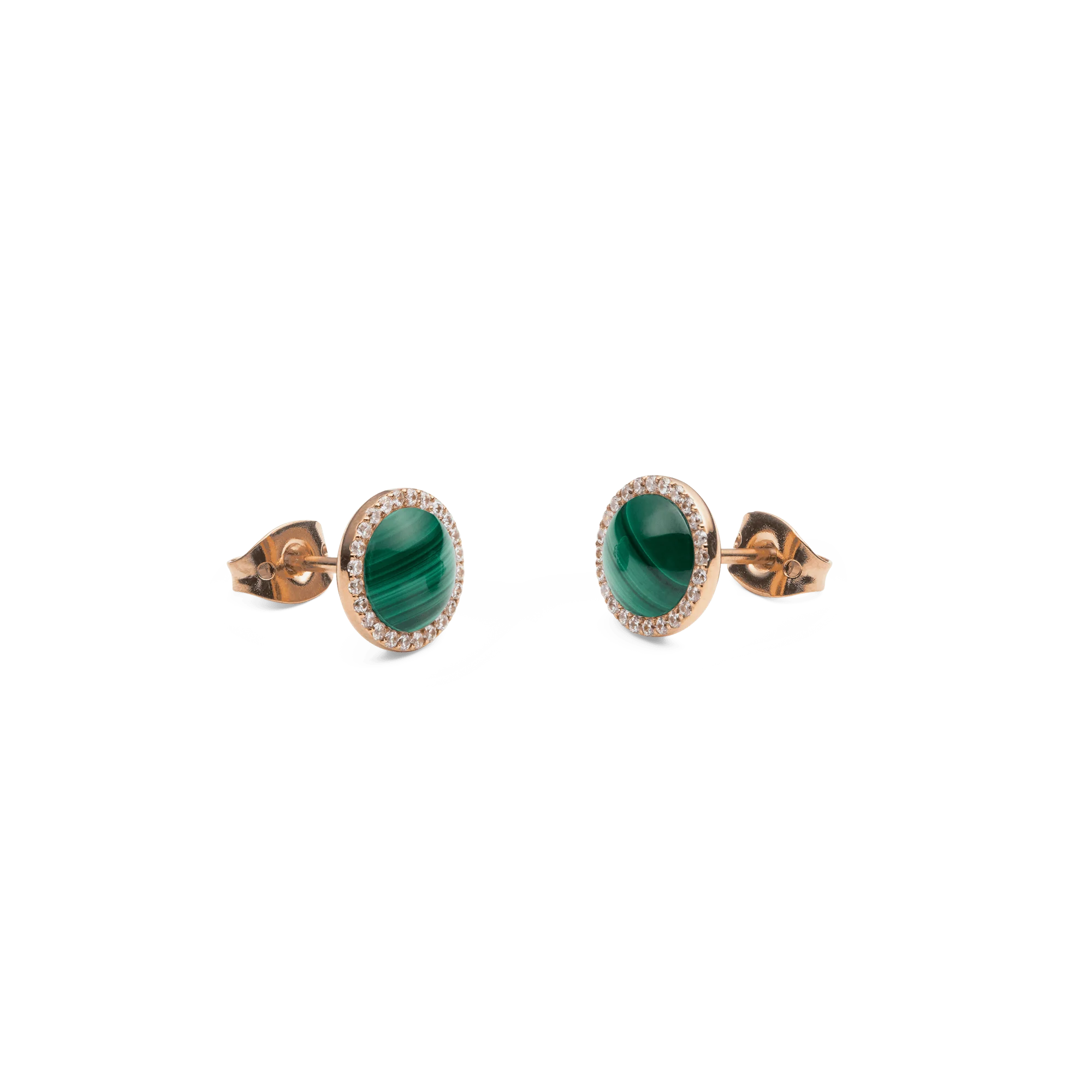 Audrey Earrings Malachite Rose Gold - Image 3