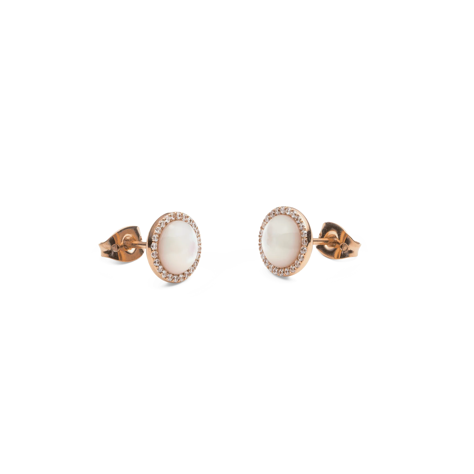 Audrey Earrings Mother of Pearl Rose Gold - Image 3
