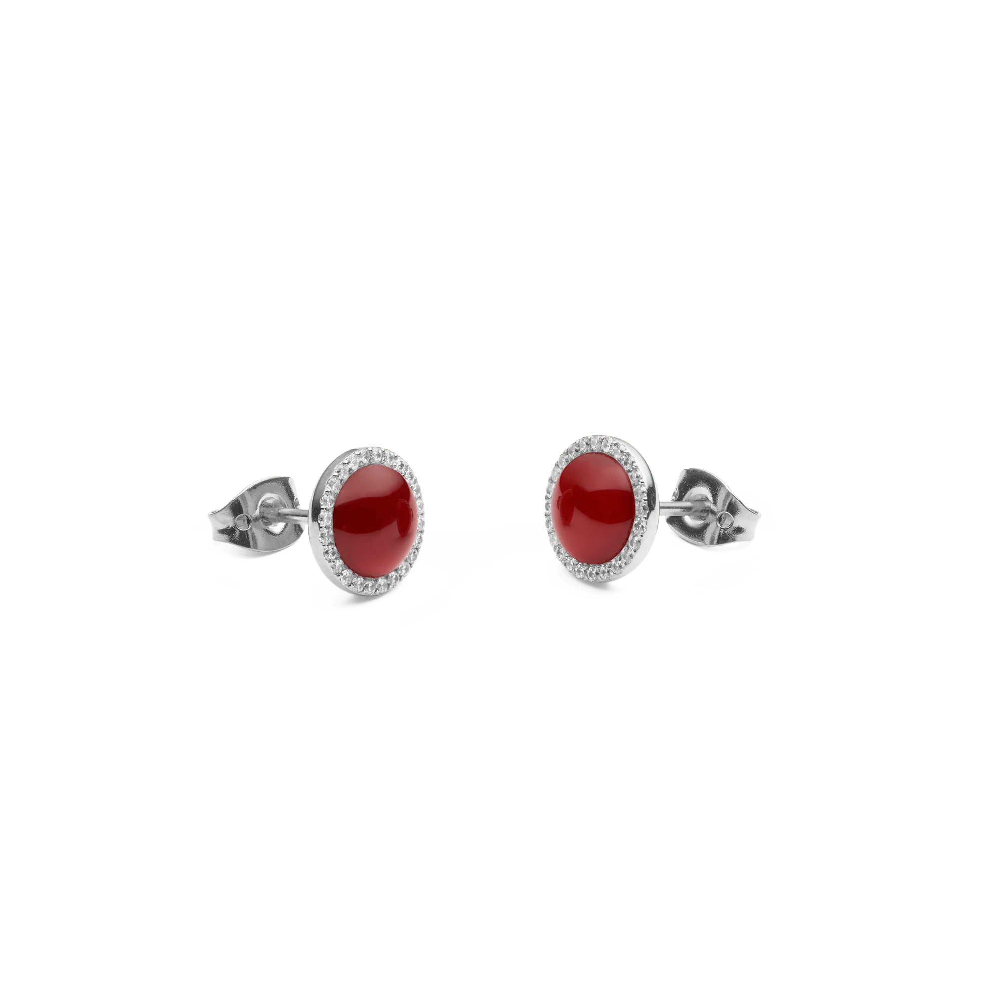 Audrey Earrings  Red Agathe Silver - Image 3