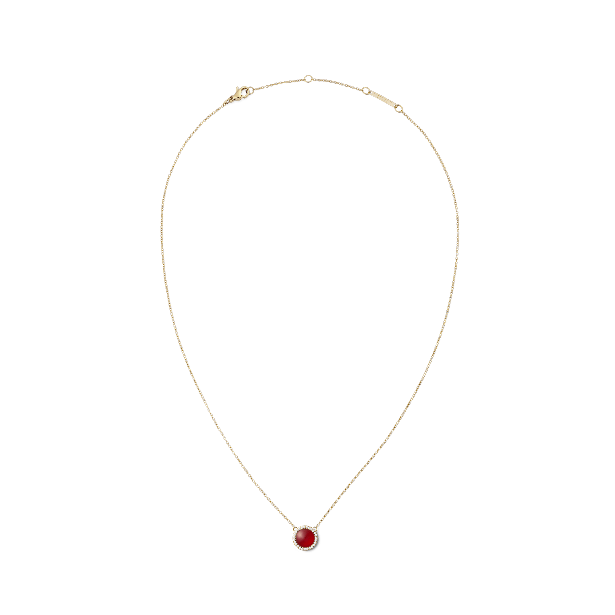 Audrey Necklace  Red Agathe Gold - Image 3