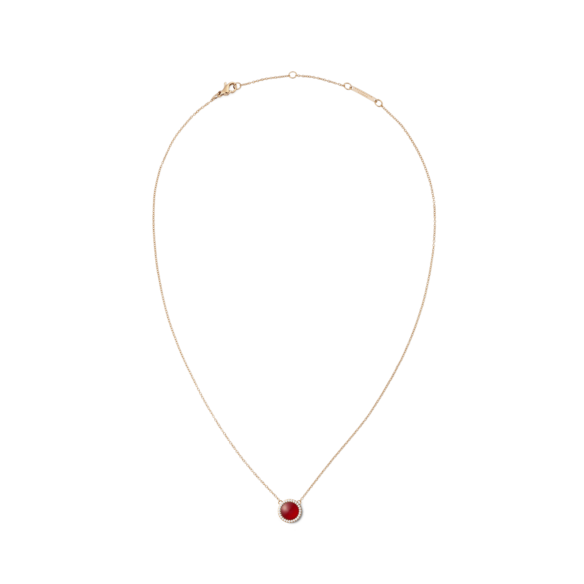 Audrey Necklace  Red Agathe Rose Gold - Image 3