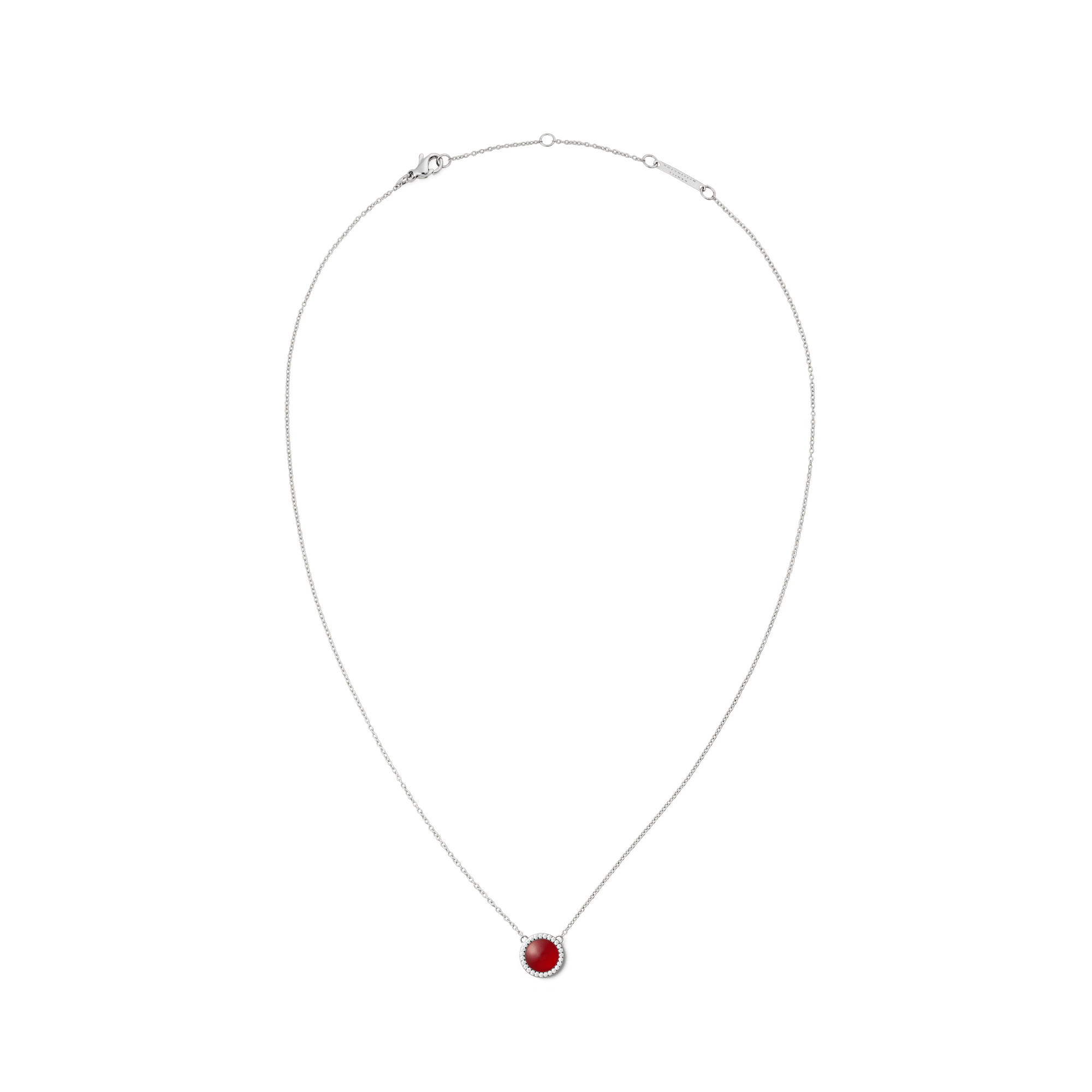Audrey Necklace Red Agathe Silver - Image 3