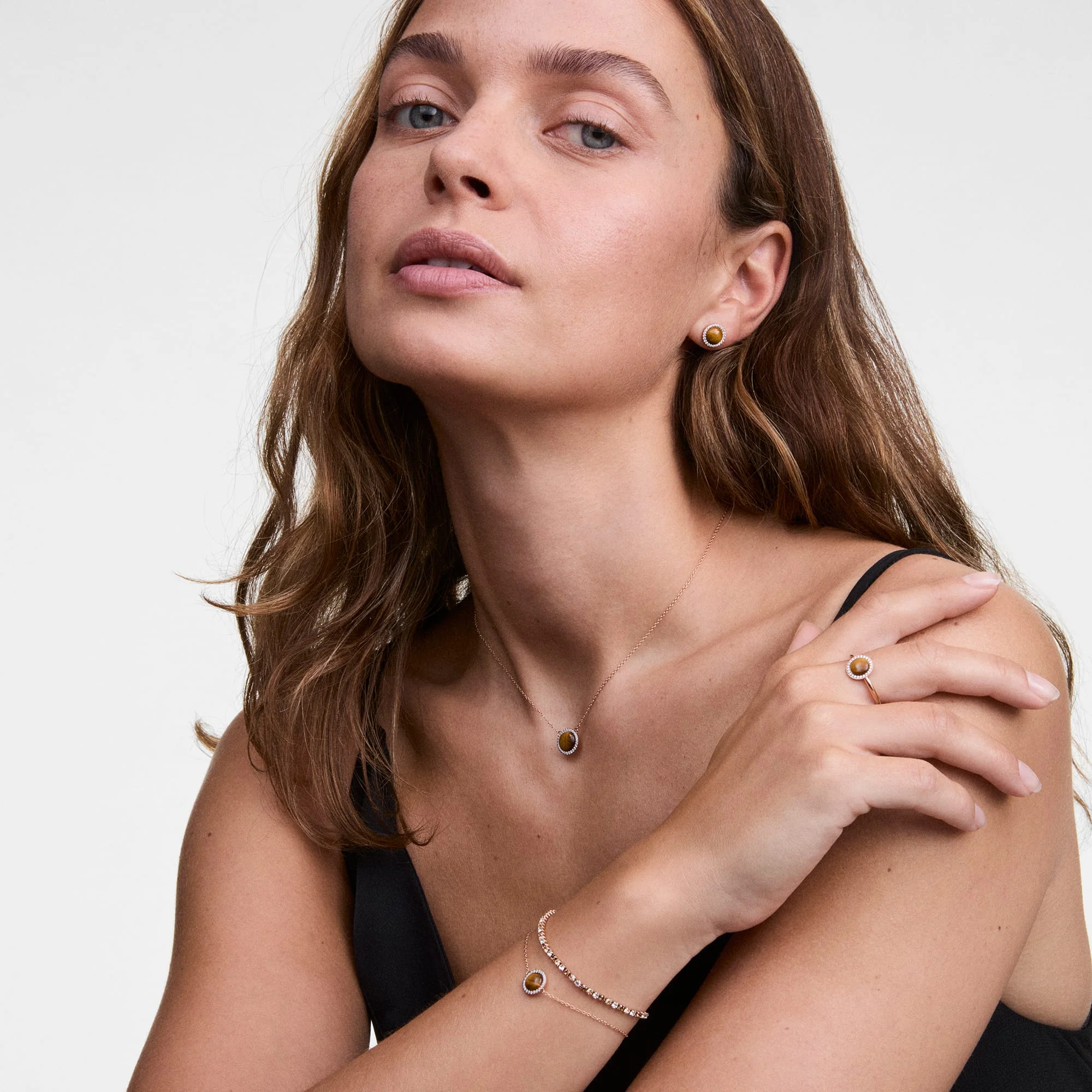 Audrey Necklace Tiger Eye Rose Gold - Image 2
