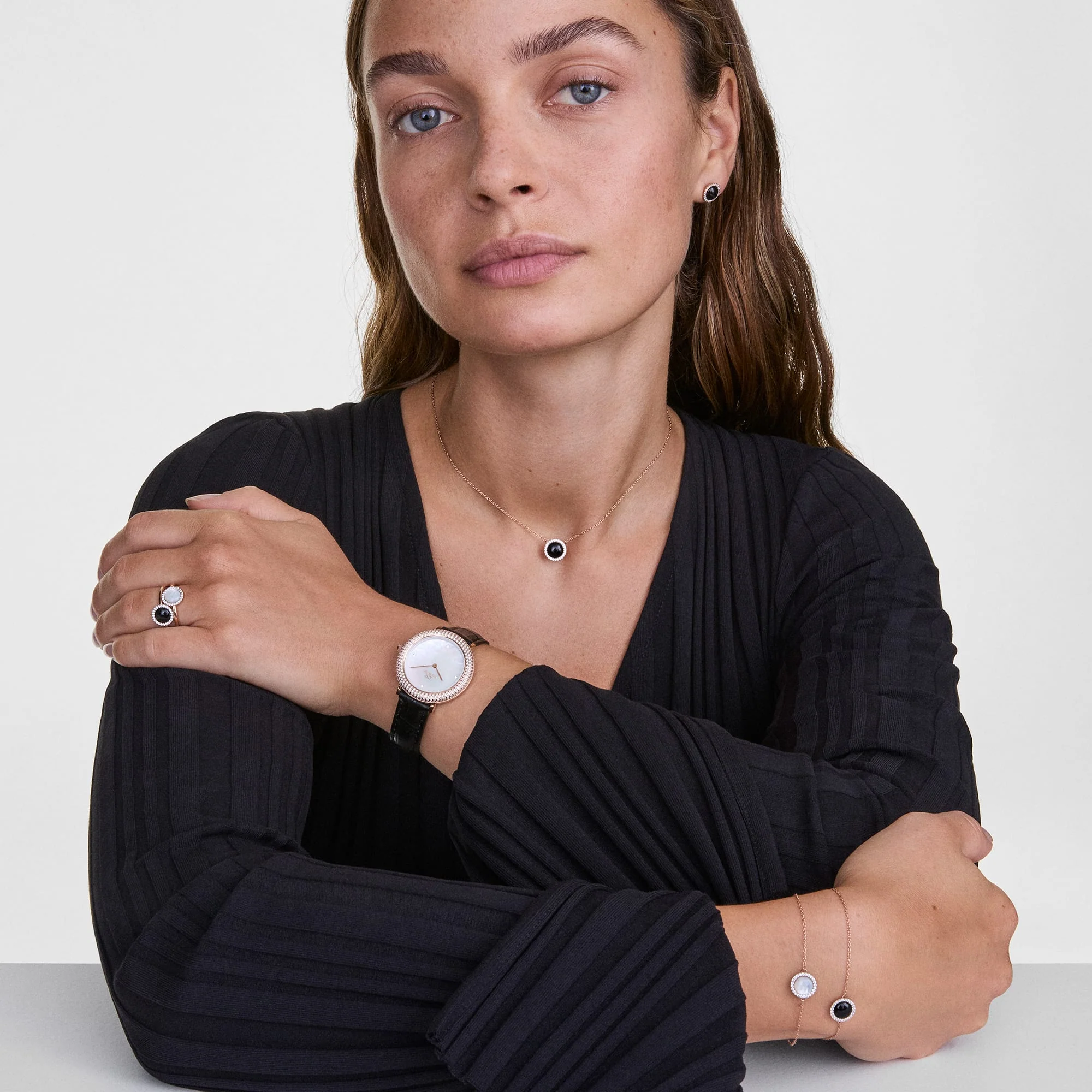 Audrey Ring Black Agathe Rose Gold - Image 2