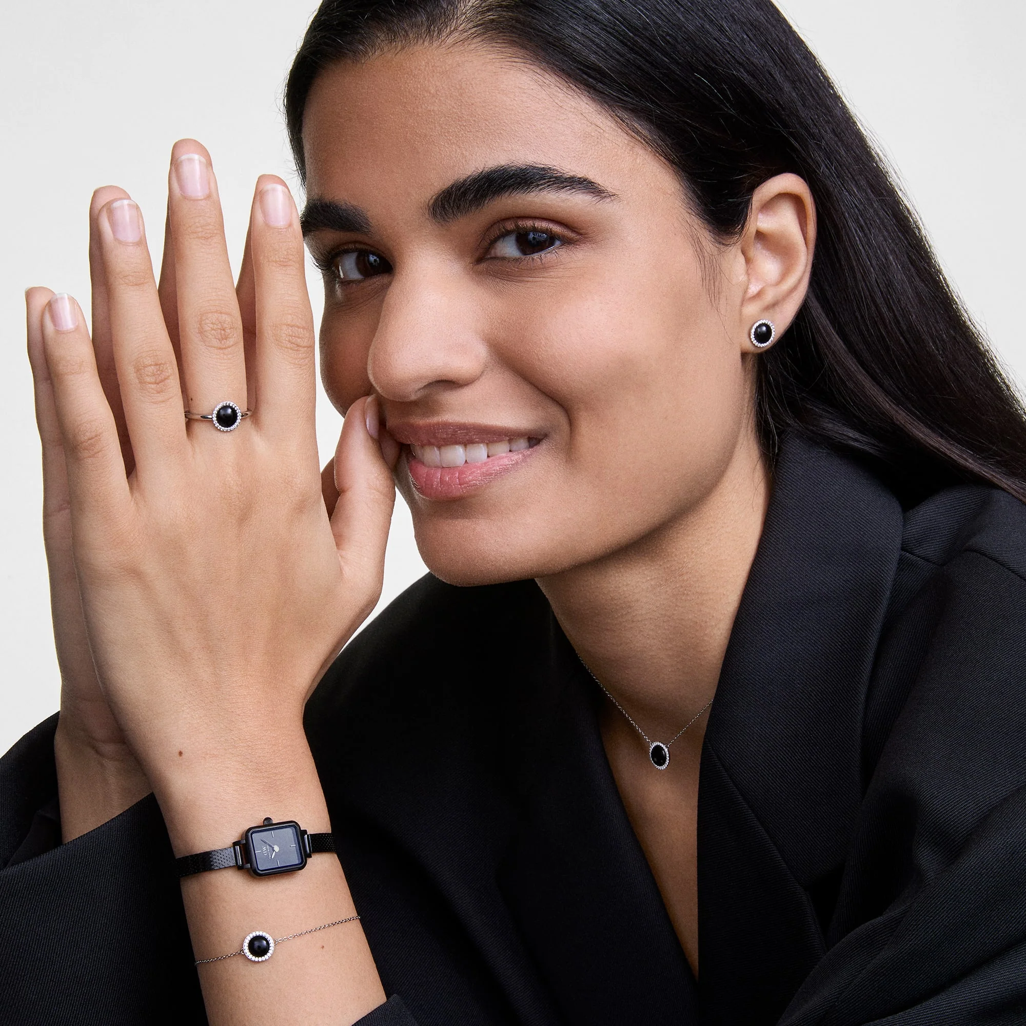 Audrey Ring Black Agathe Silver - Image 2