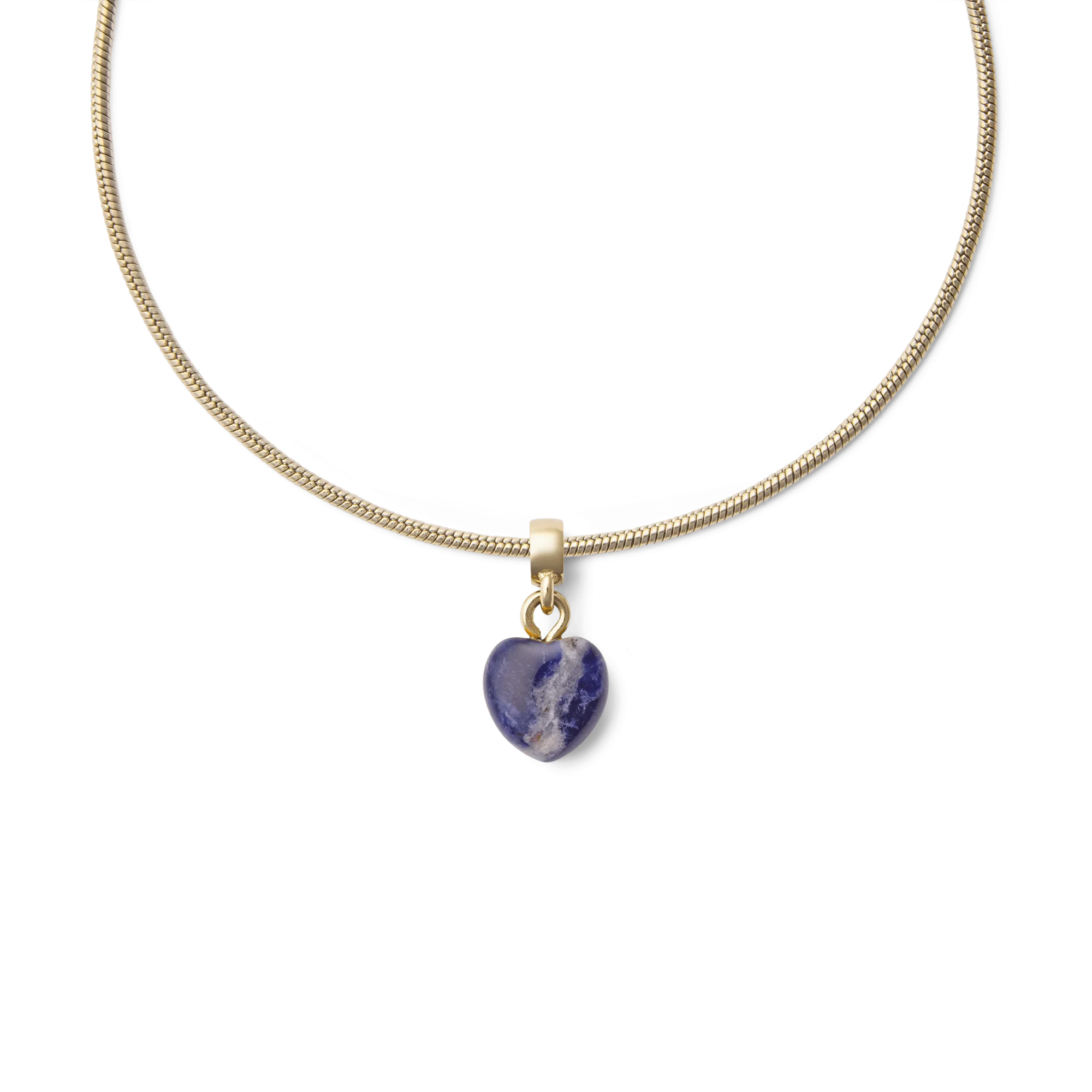 Blue Spot Heart Gold Charm - Image 3