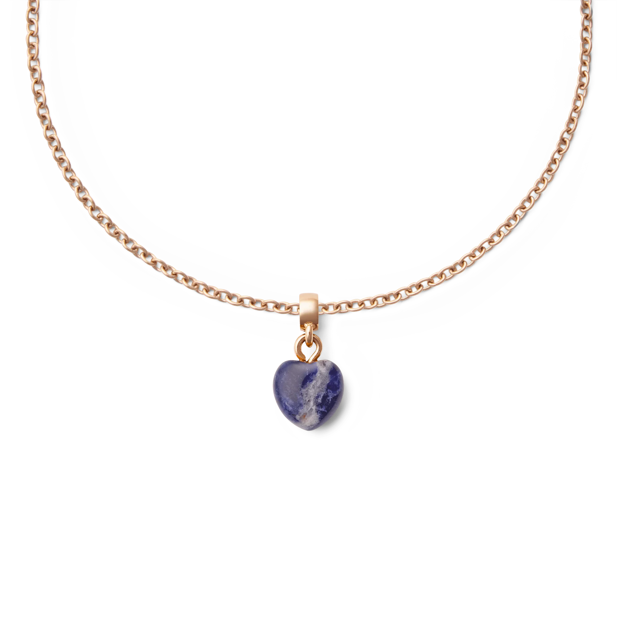 Blue Spot Heart Rose Gold Charm - Image 3
