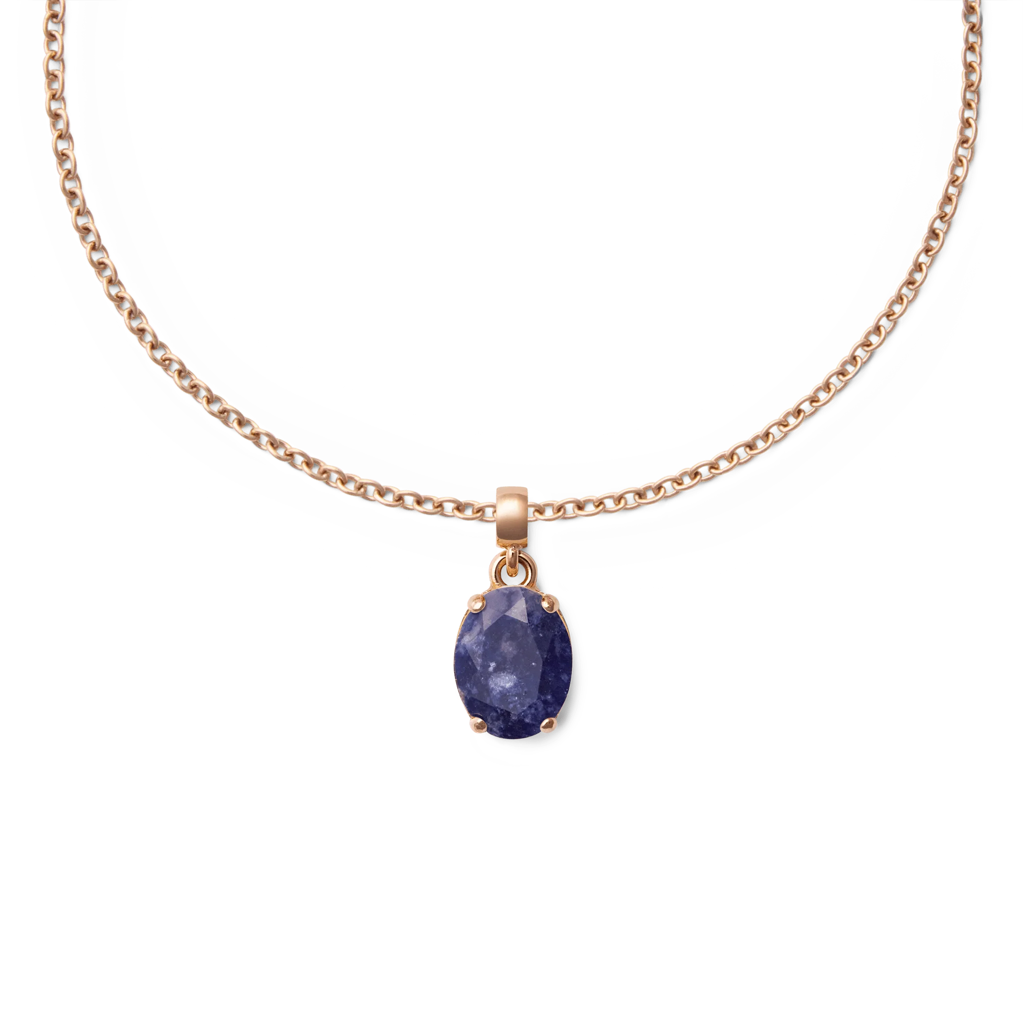 Blue Spot Oval Rose Gold Charm - Image 3