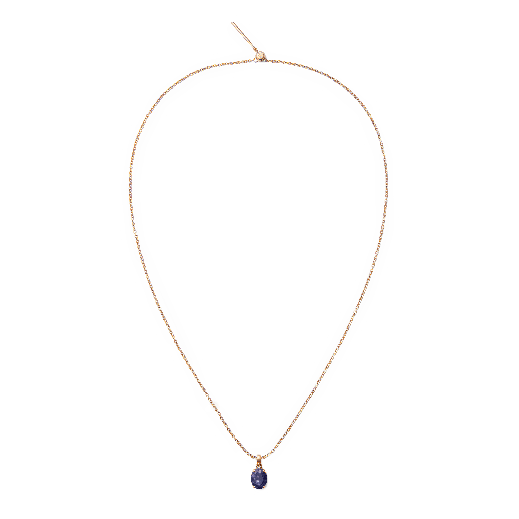 Blue Spot Oval Rose Gold Charm - Image 4