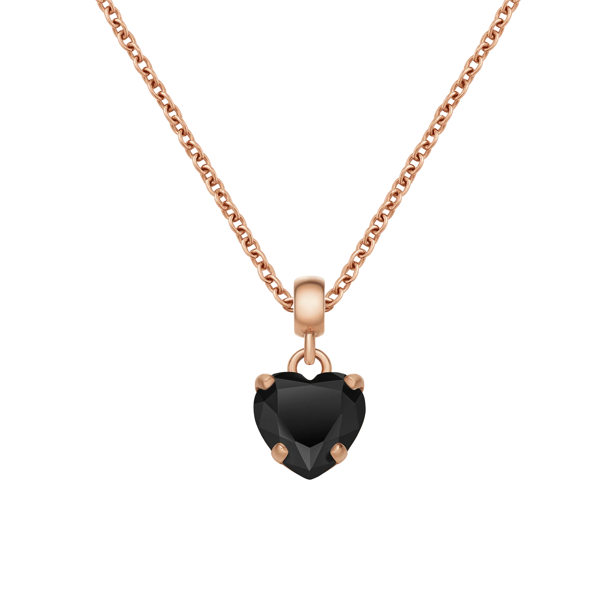 Heart Black Crystal Charm RG - Image 2