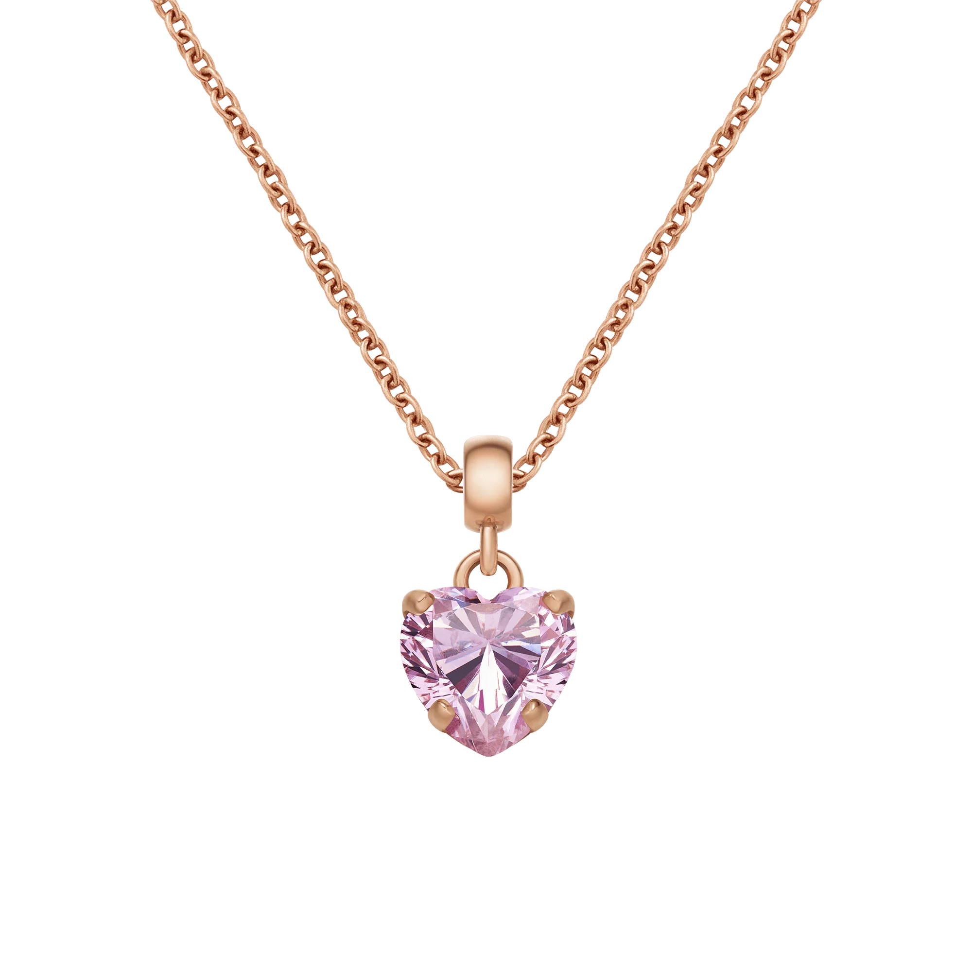 Heart Pink Crystal Charm RG - Image 2