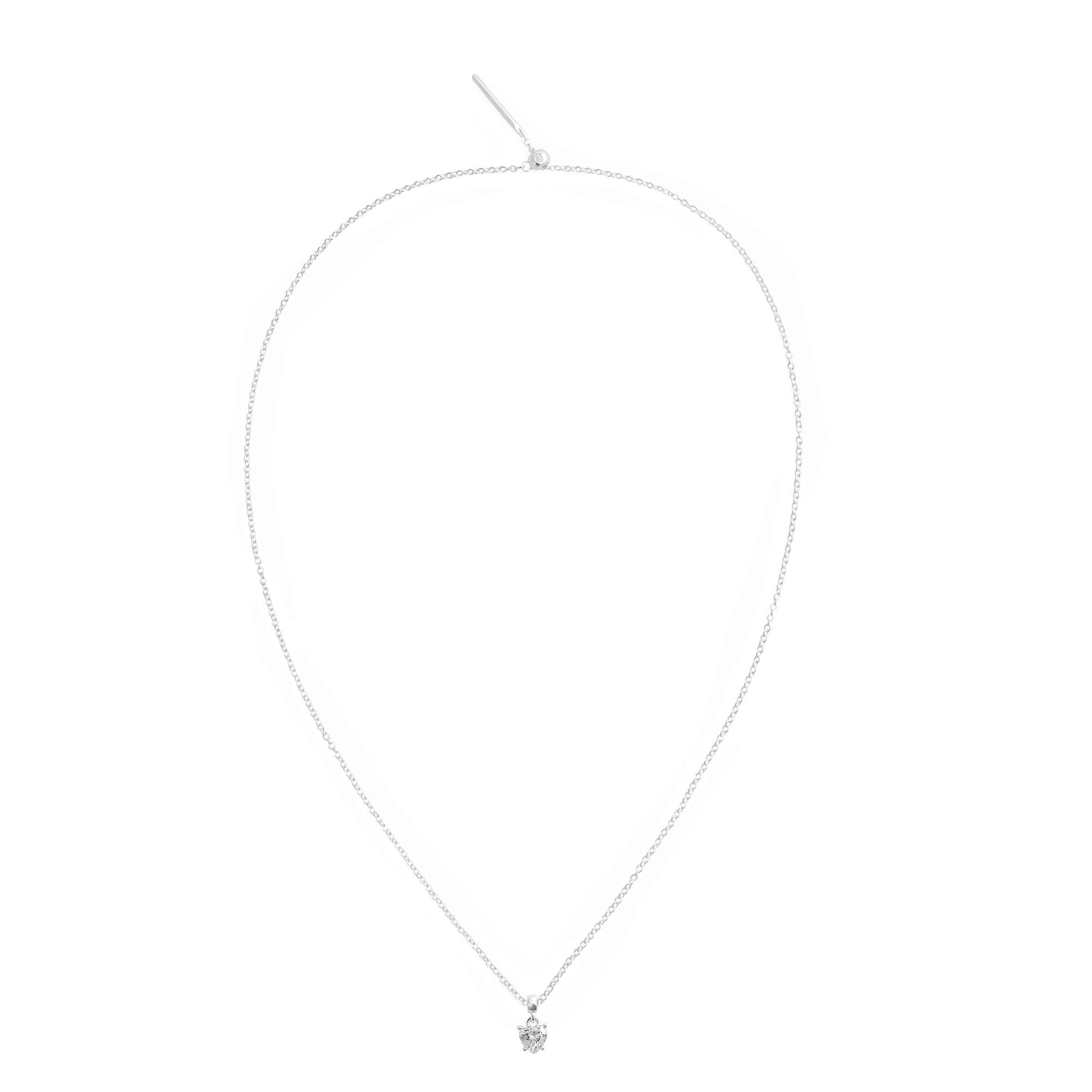 Heart White Crystal Charm S925 Sterling Silver - Image 4