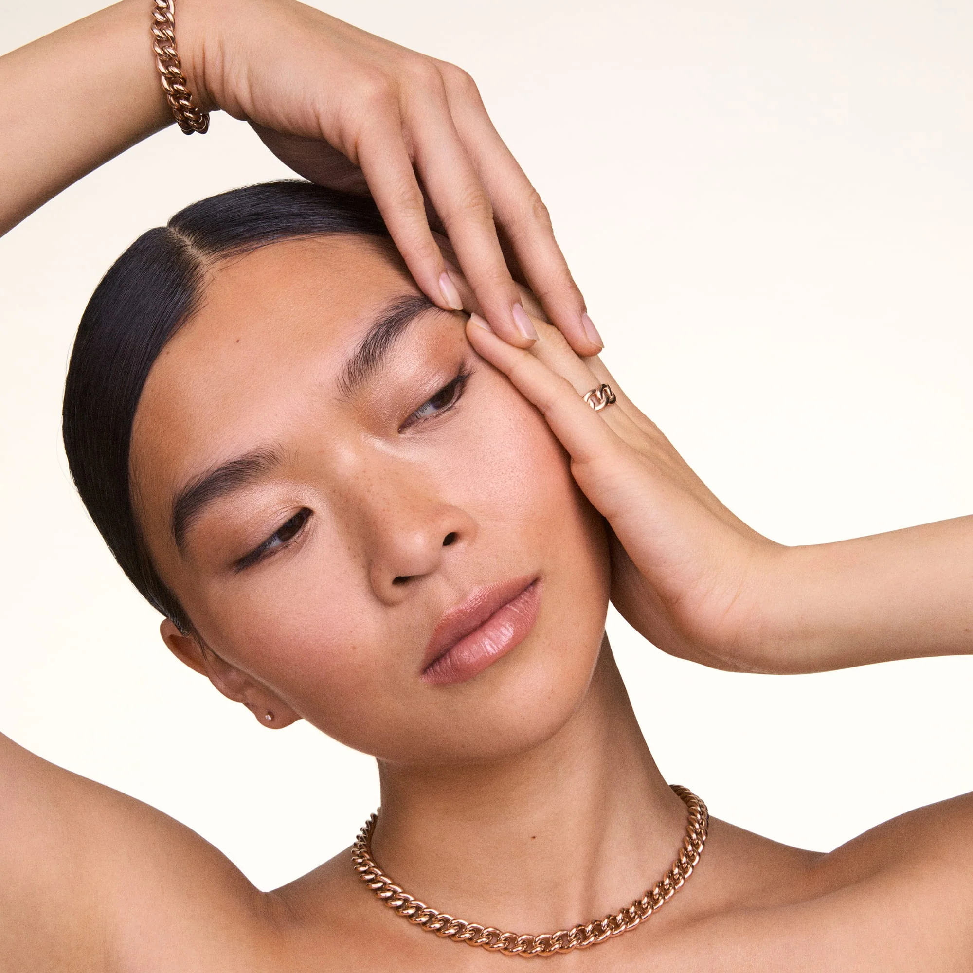 Chunky Chain Necklace Rose Gold - Image 2