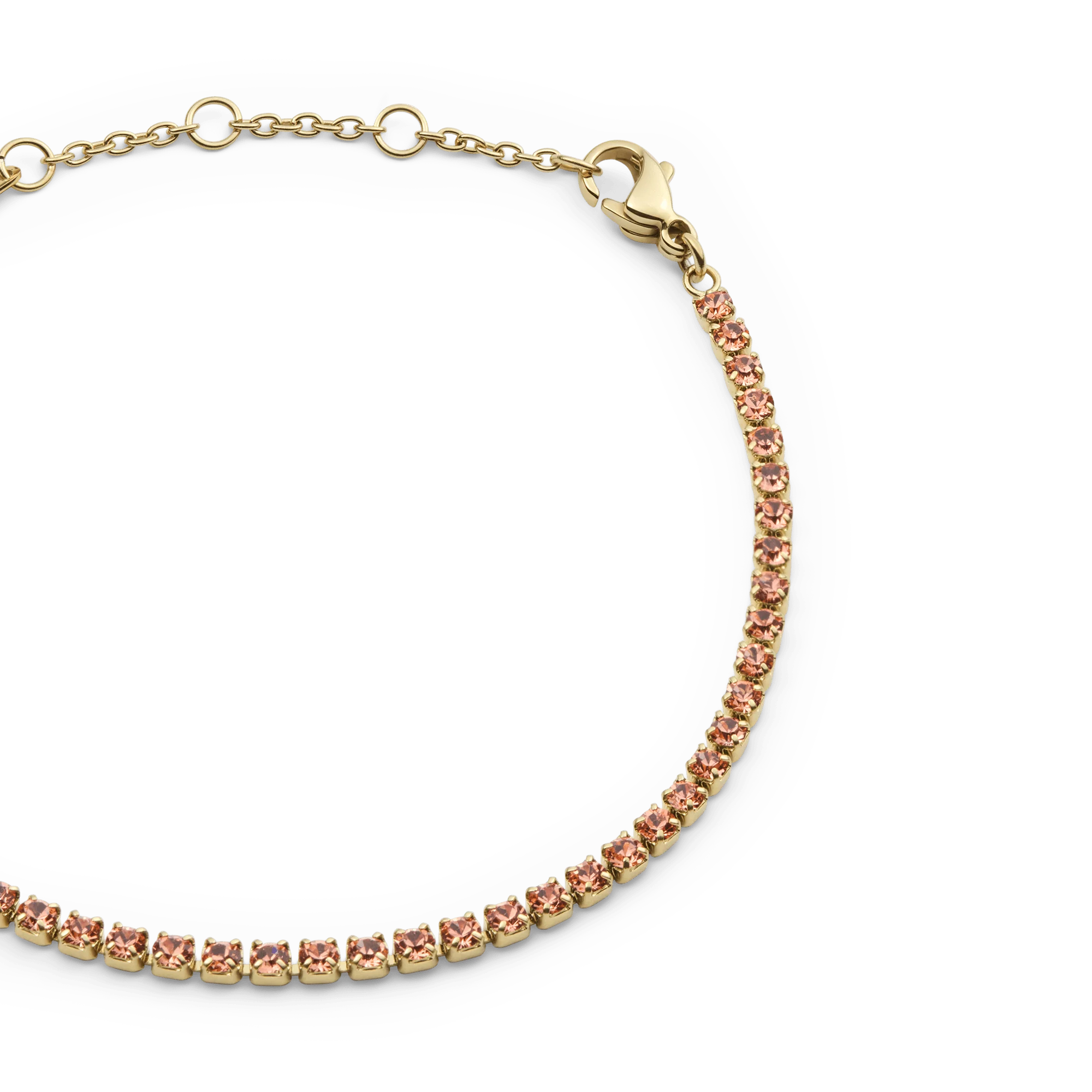 Classic Tennis Bracelet Apricot Gold - Image 3