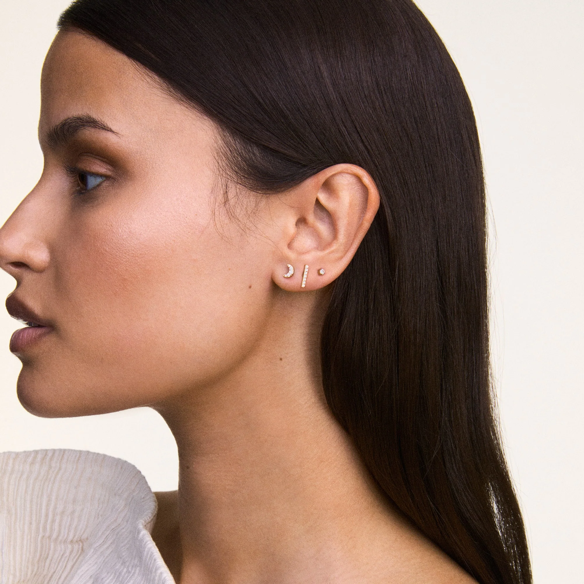 Crystal Bar Stud Rose Gold - Image 2