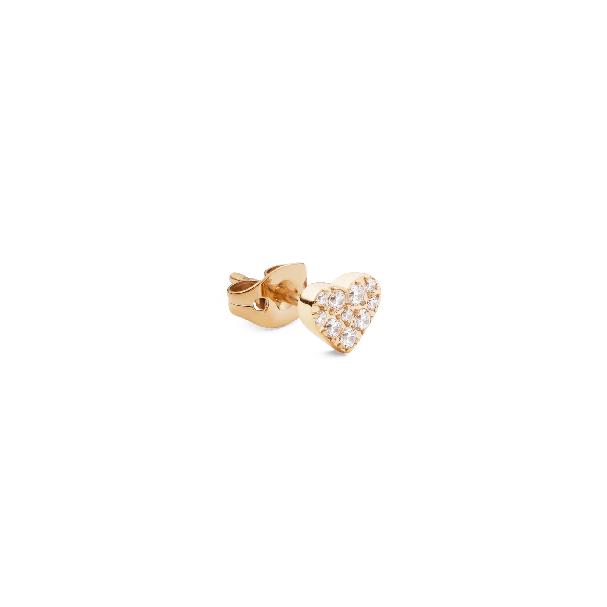 Crystal Heart Stud Gold - Image 3
