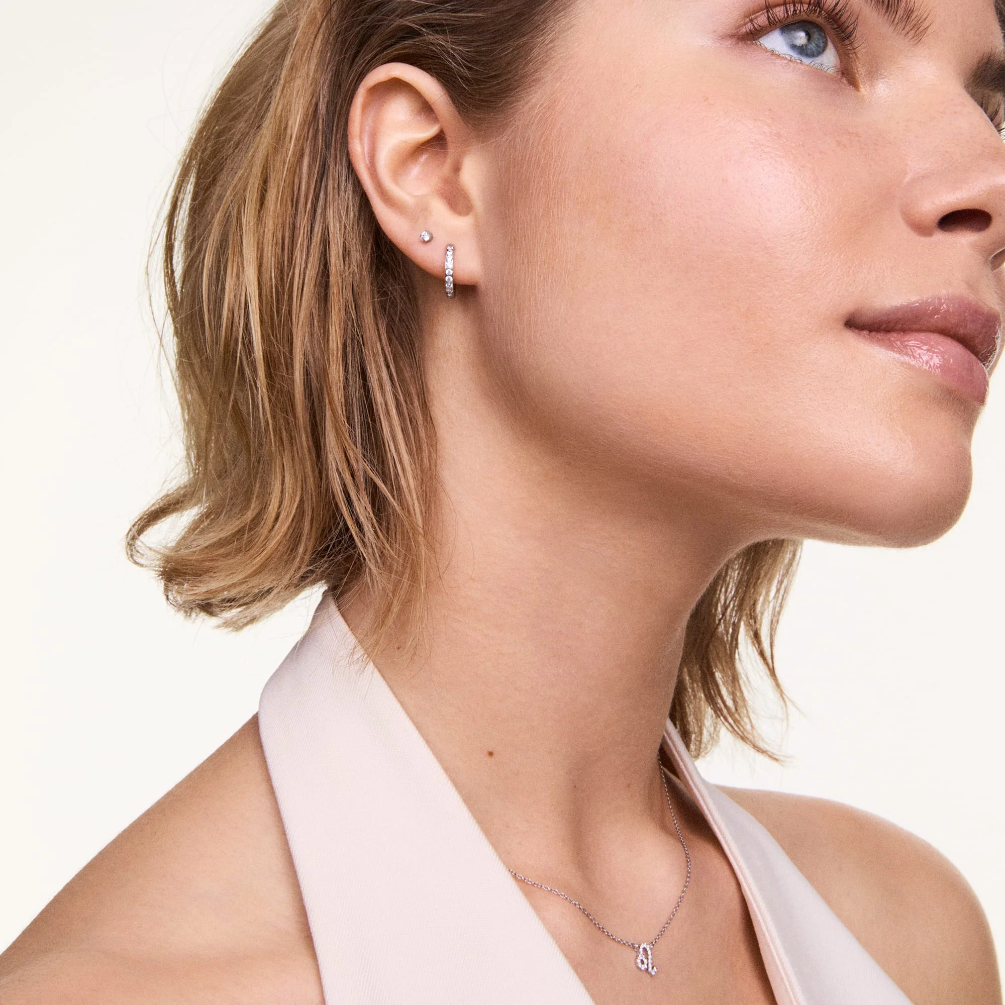 Crystal Hoop Earring Silver - Image 2