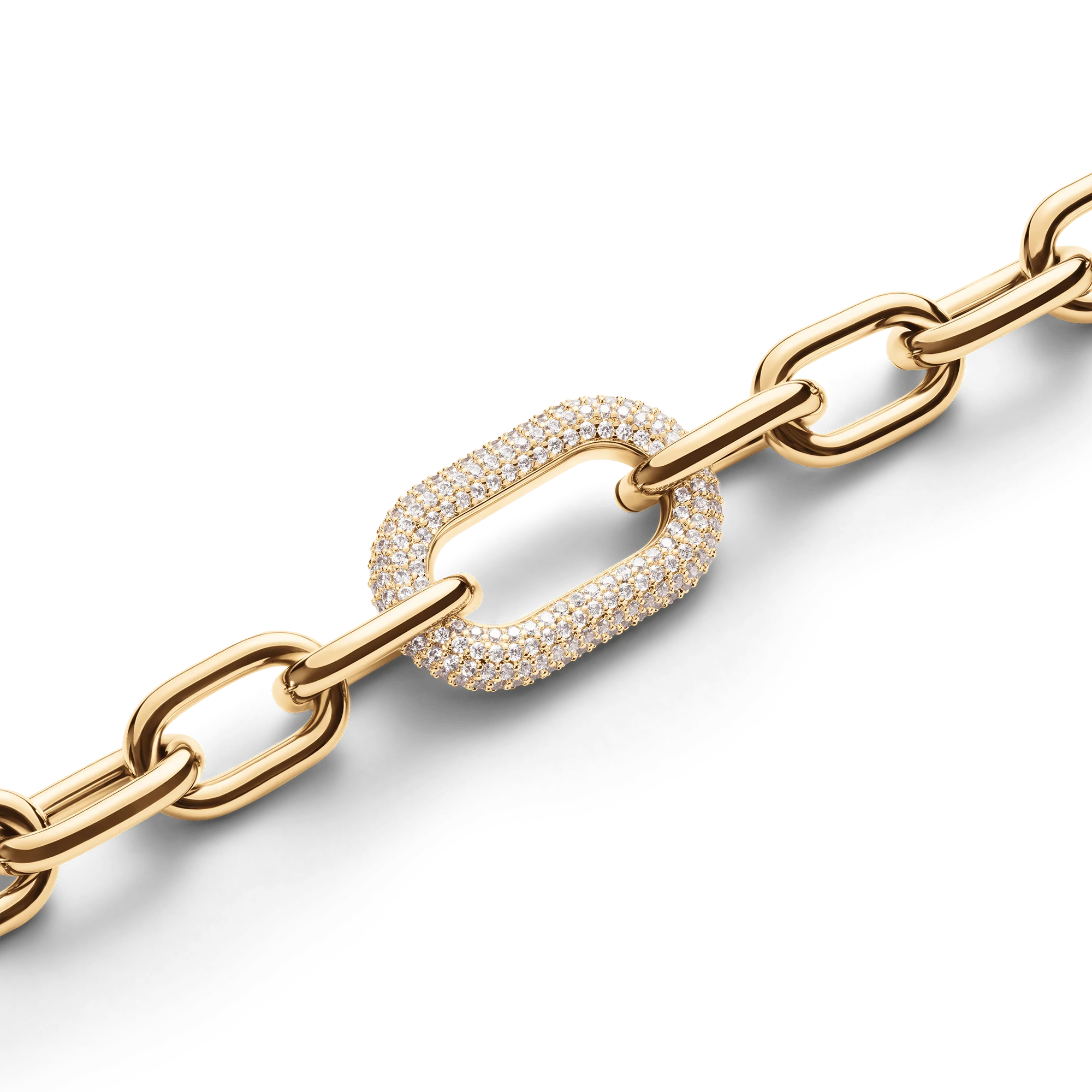 Crystal Link Necklace Gold - Image 3