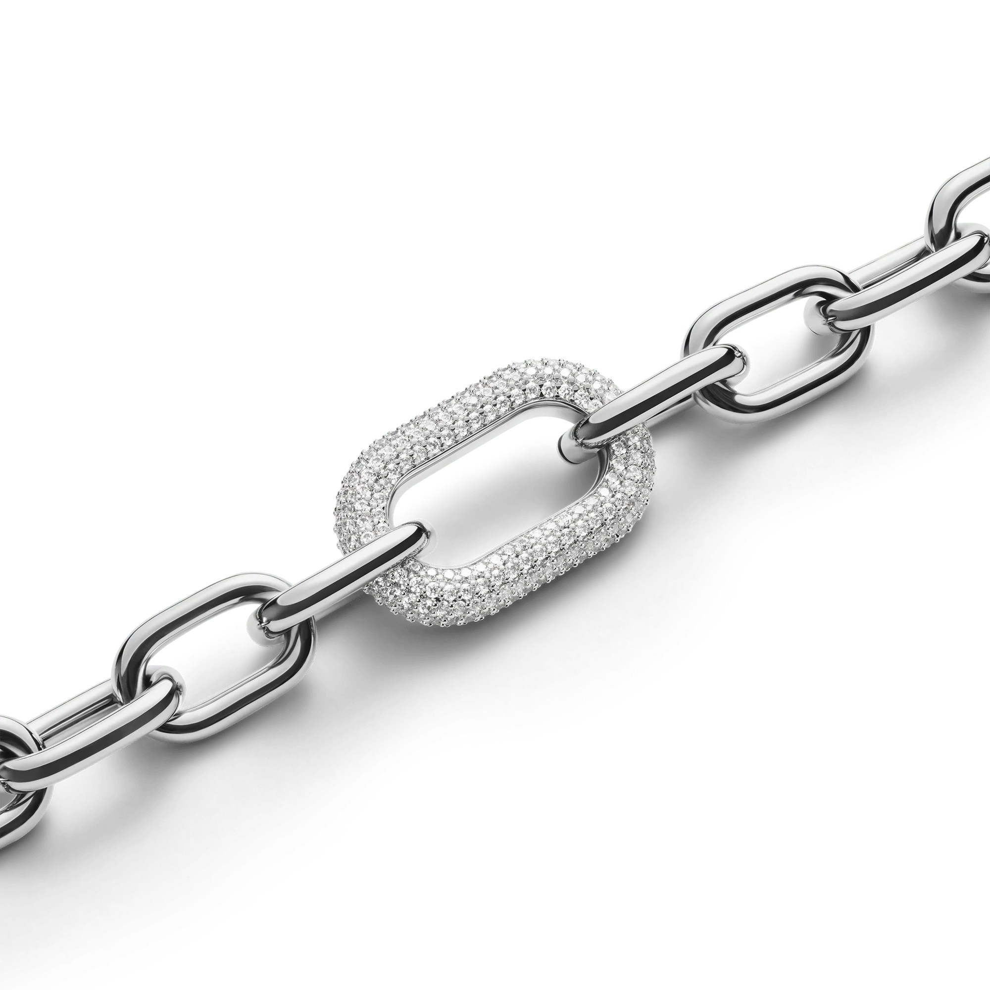 Crystal Link Necklace Silver - Image 3