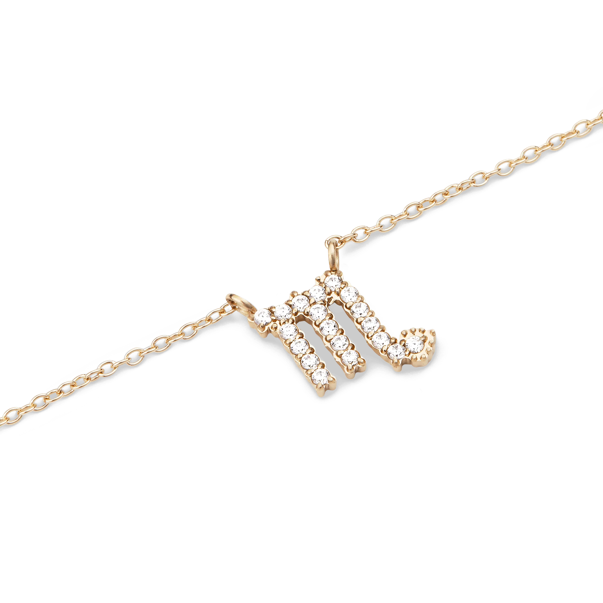 Crystal Zodiac Chain Necklace Gold - Image 18