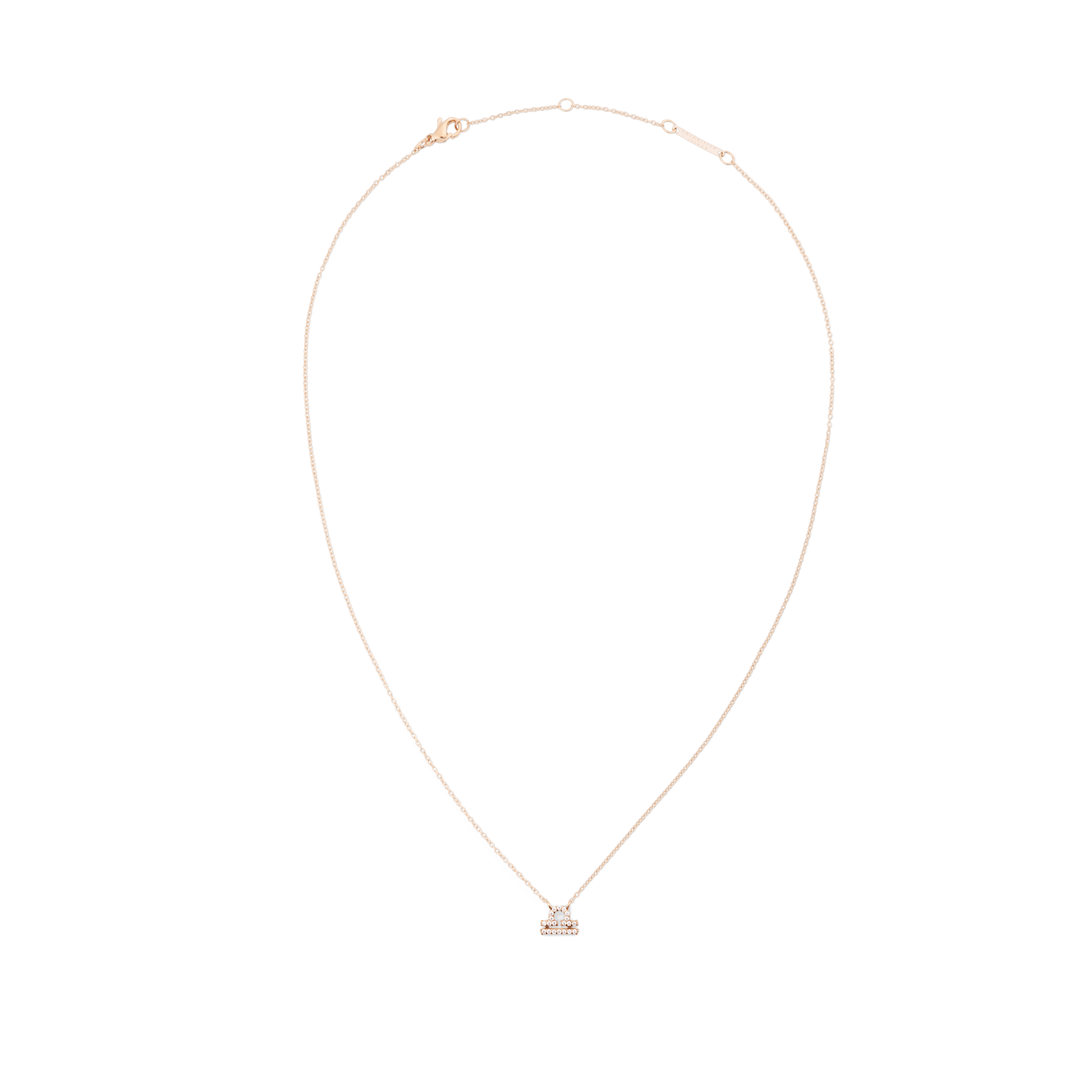 Crystal Zodiac Chain Necklace Rose Gold - Image 24