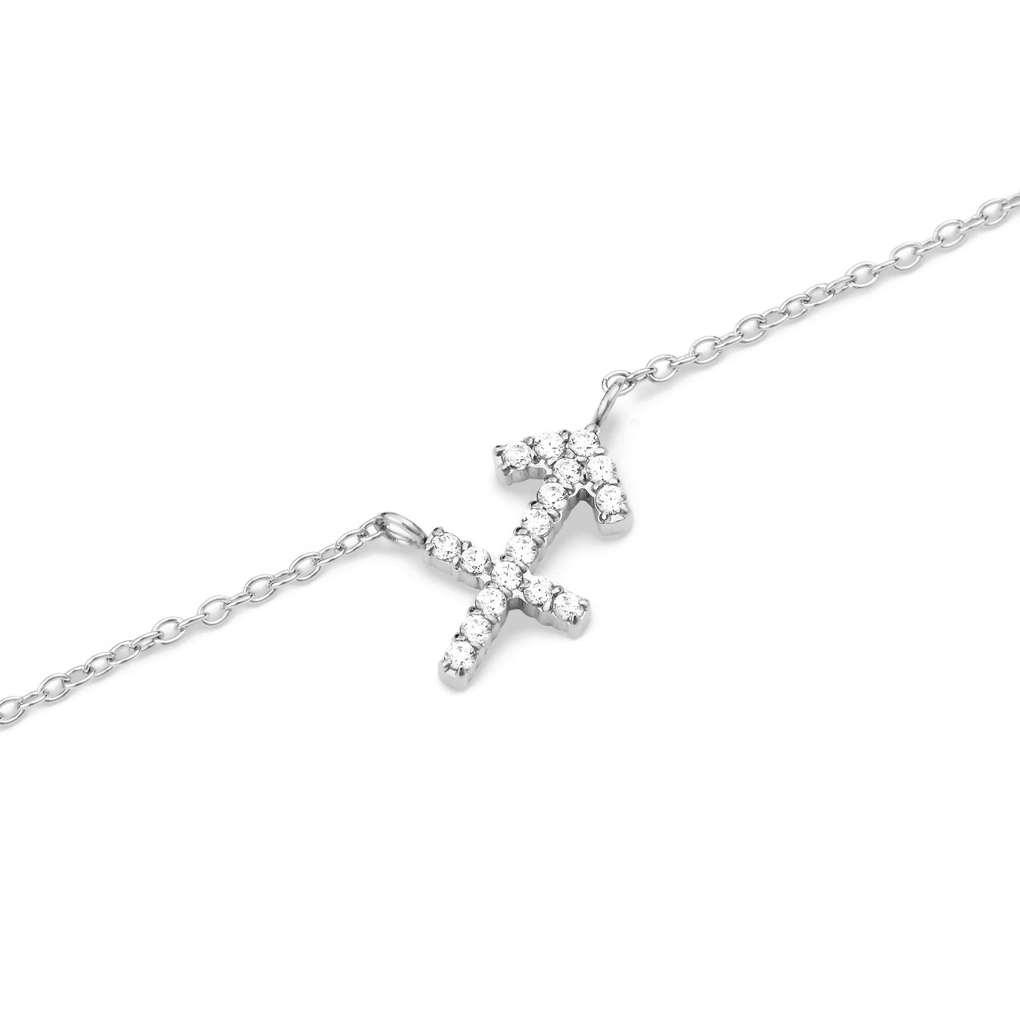 Crystal Zodiac Chain Necklace Silver - Image 14