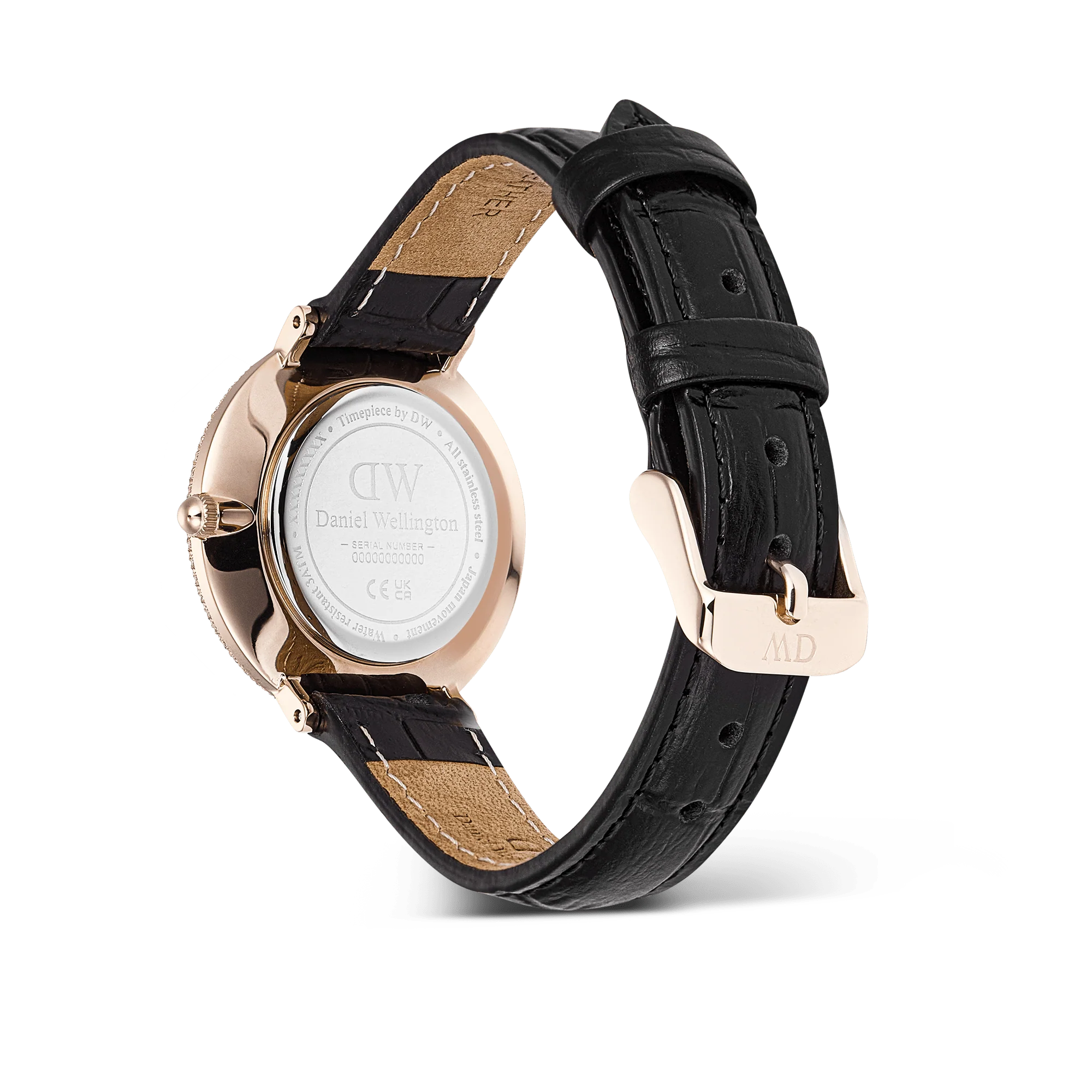 Crystalline Bezel Black Croc Rose Gold - Image 4