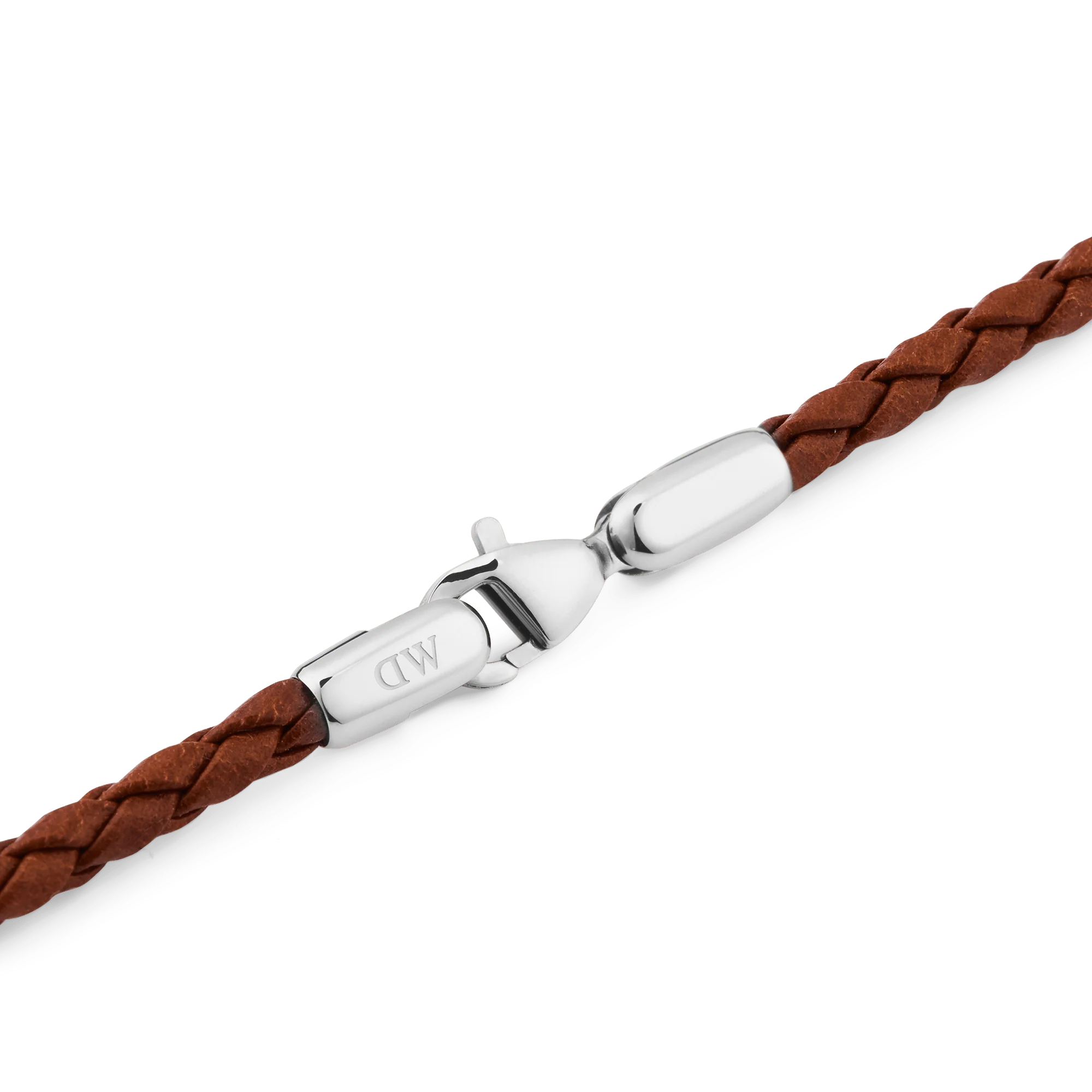 Daniel Braided Leather Bracelet St Mawes 2.8 Silver - Image 4