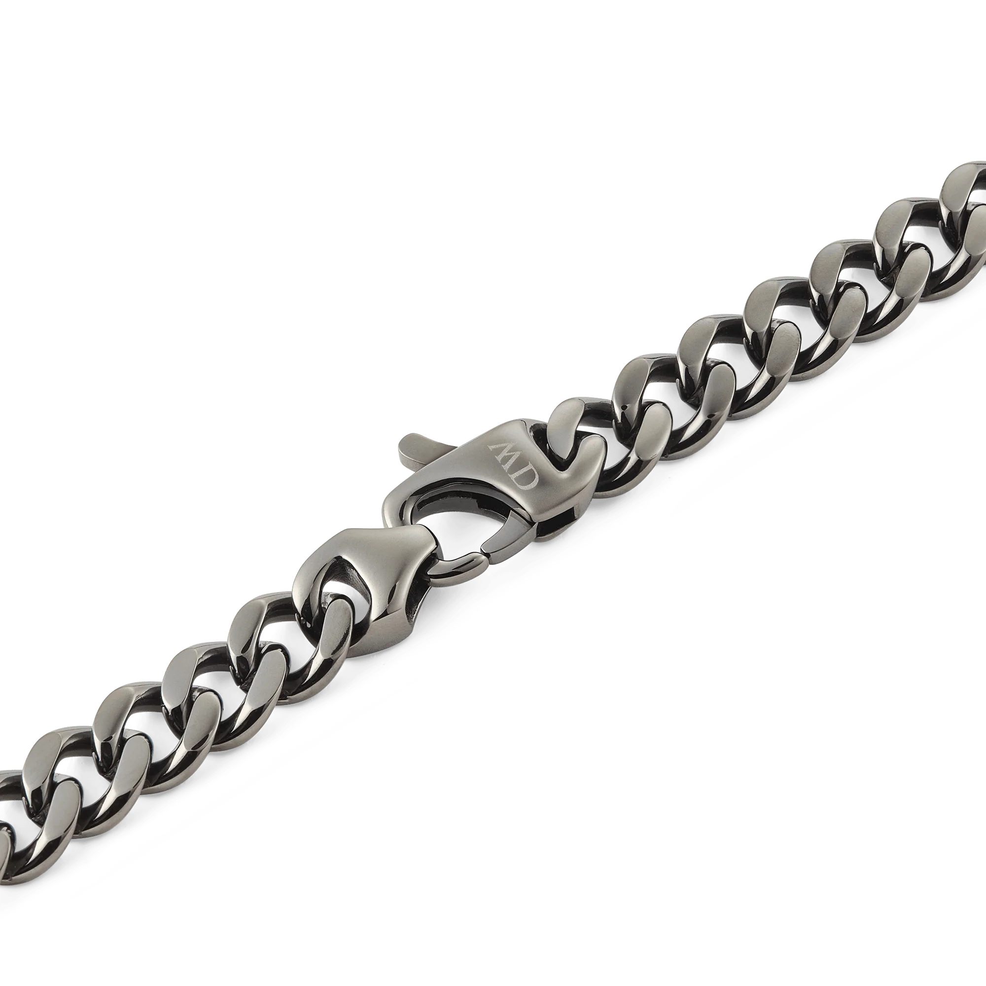 Ellipse Cuban Chain Necklace Graphite - Image 4