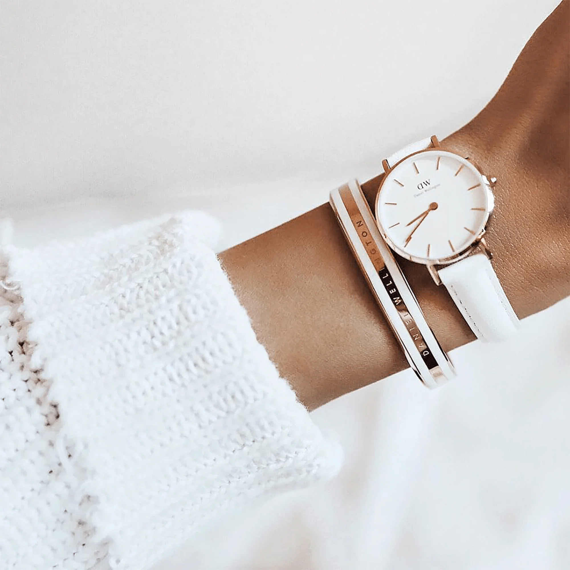 Emalie Bracelet Satin White Rose Gold - Image 3