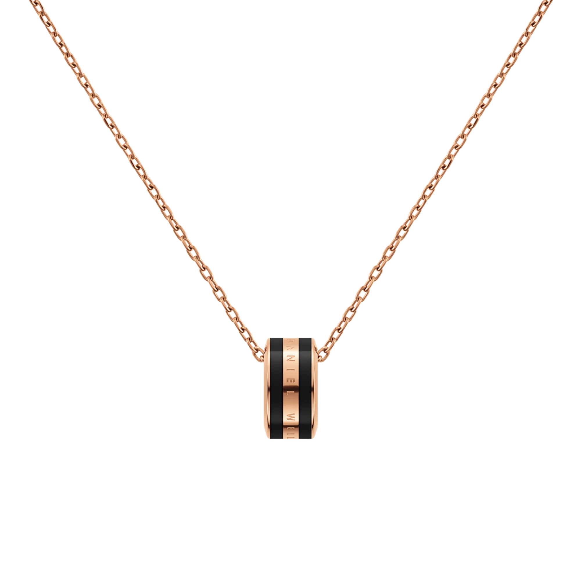 Emalie Necklace Rose Gold Black - Image 3