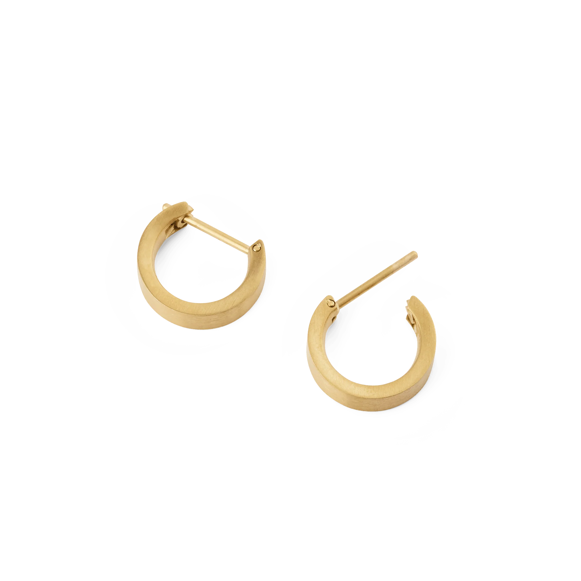 Line Earrings Brushed Gold 3.5mm - Image 3