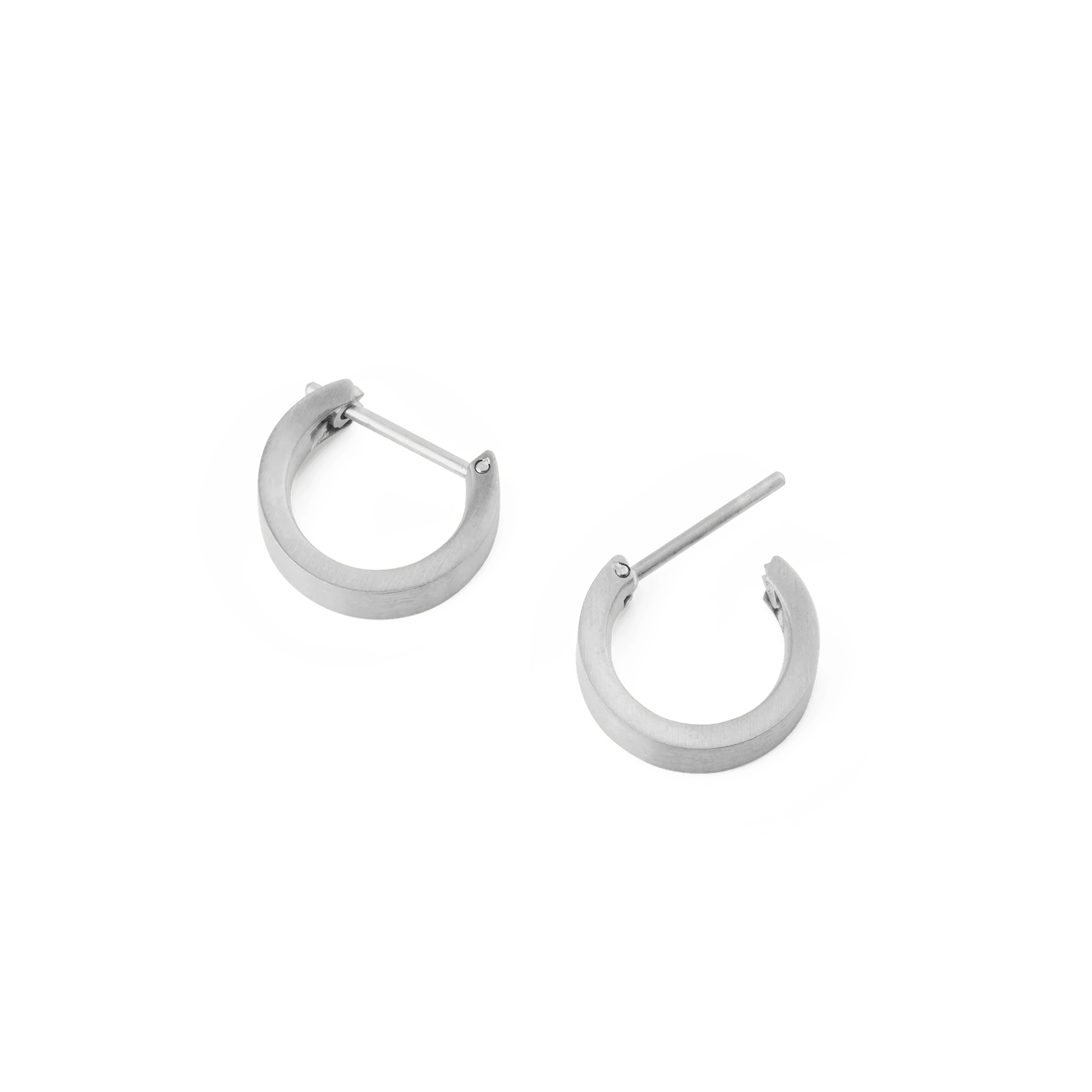 Line Earrings Brushed Silver 3.5mm - Image 3