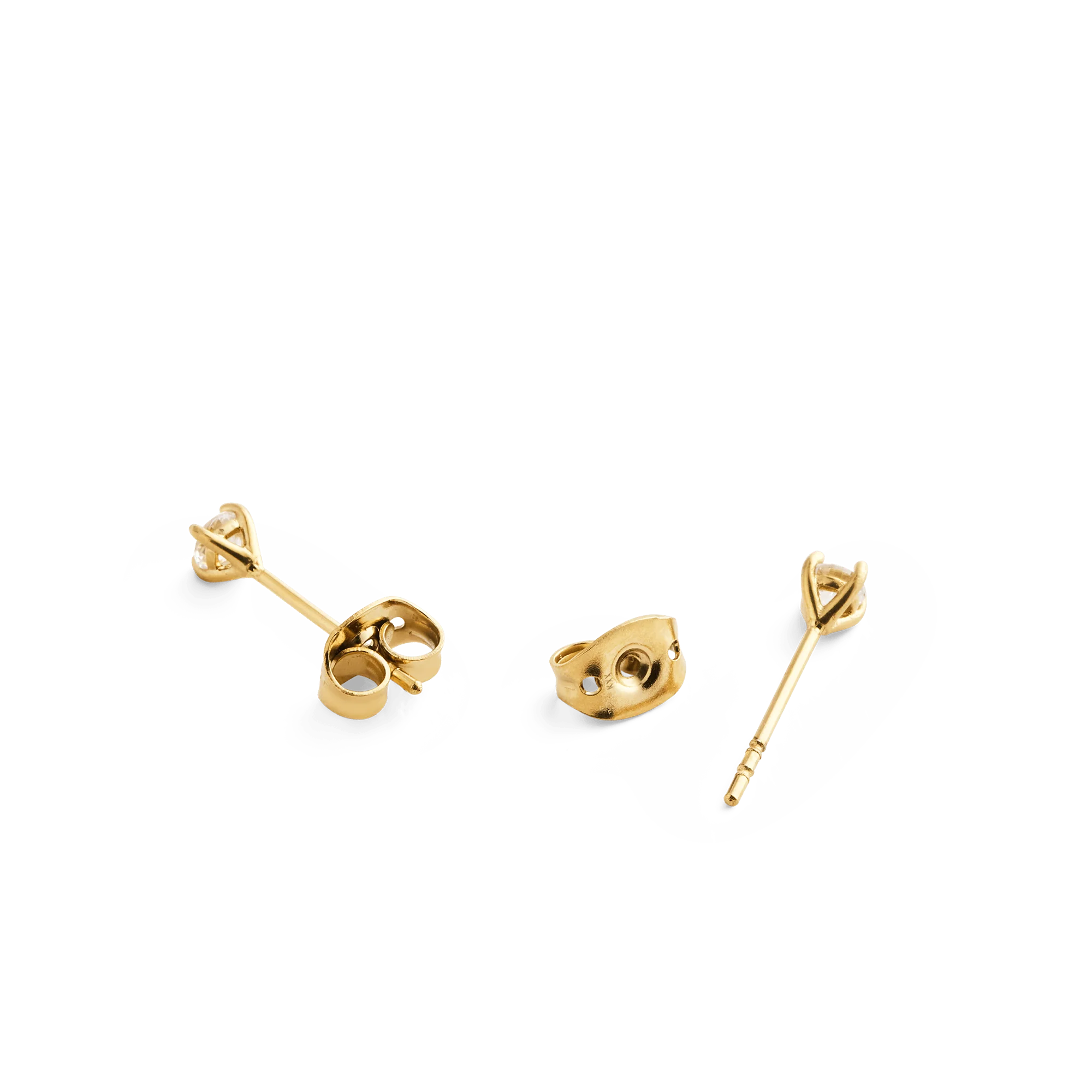 Mirelle Solitaire Stud Earrings Gold - Image 4