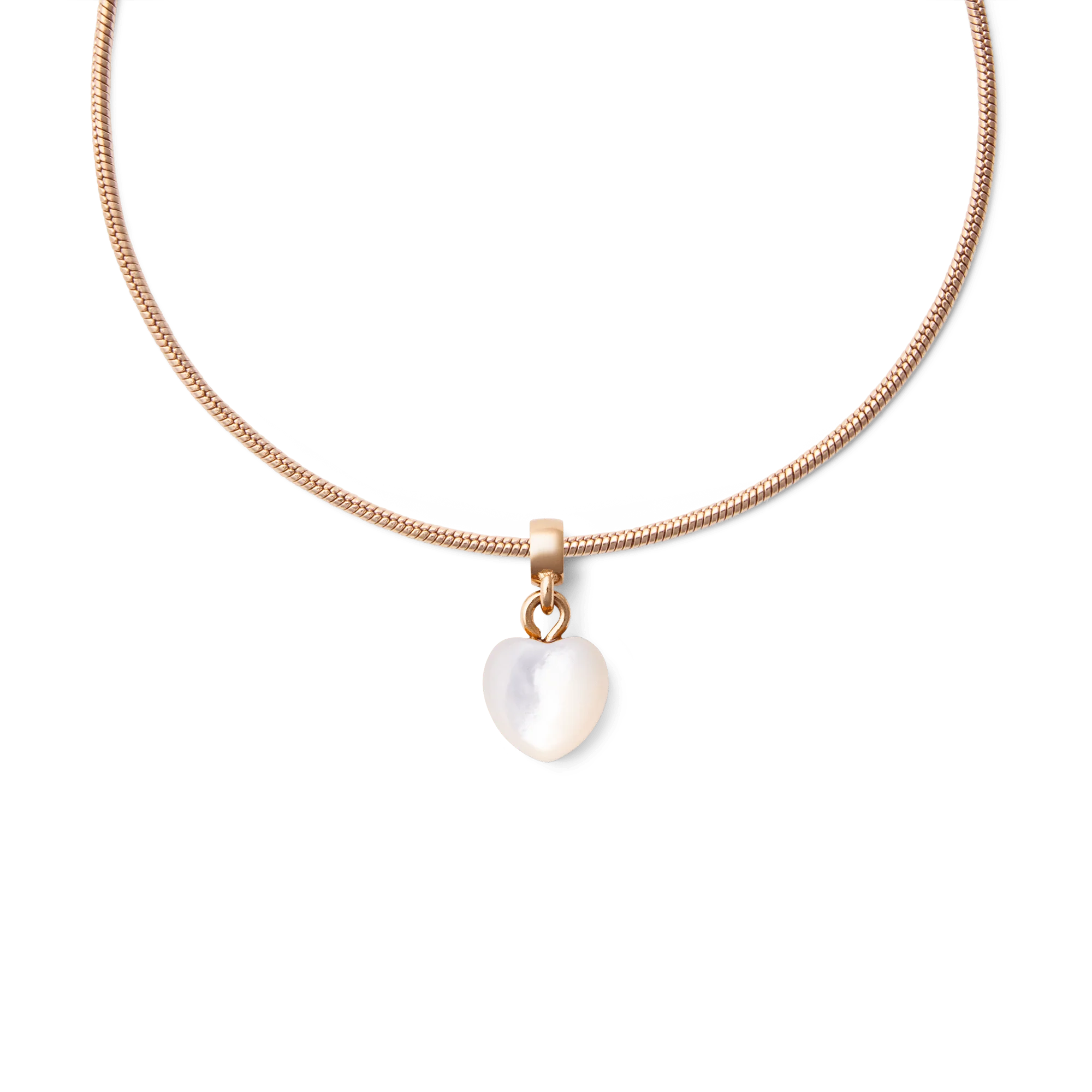 Mother of Pearl Heart  Rose Gold Charm - Image 3