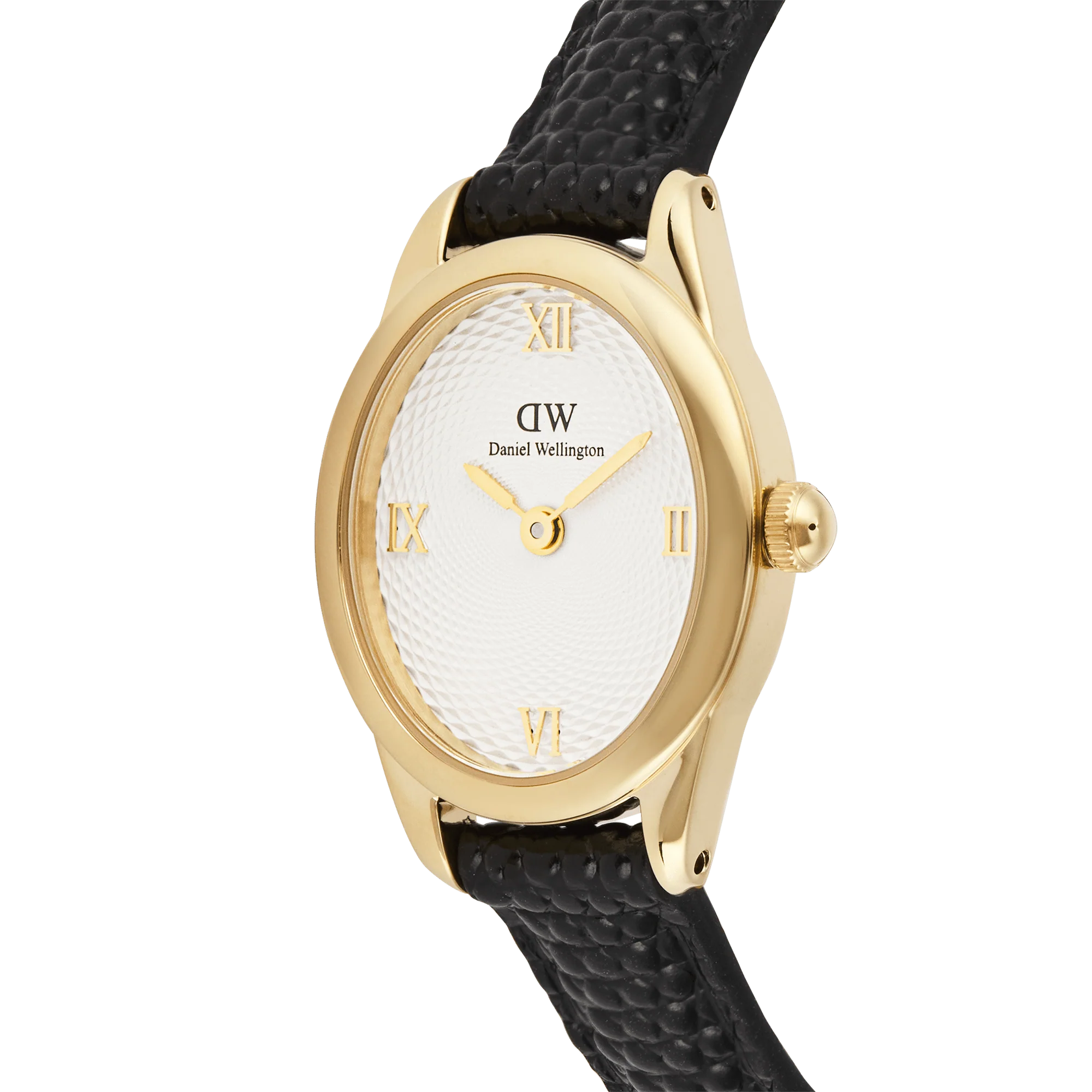 Ophelia Mini Black Lizard White Guilloché Gold - Image 3
