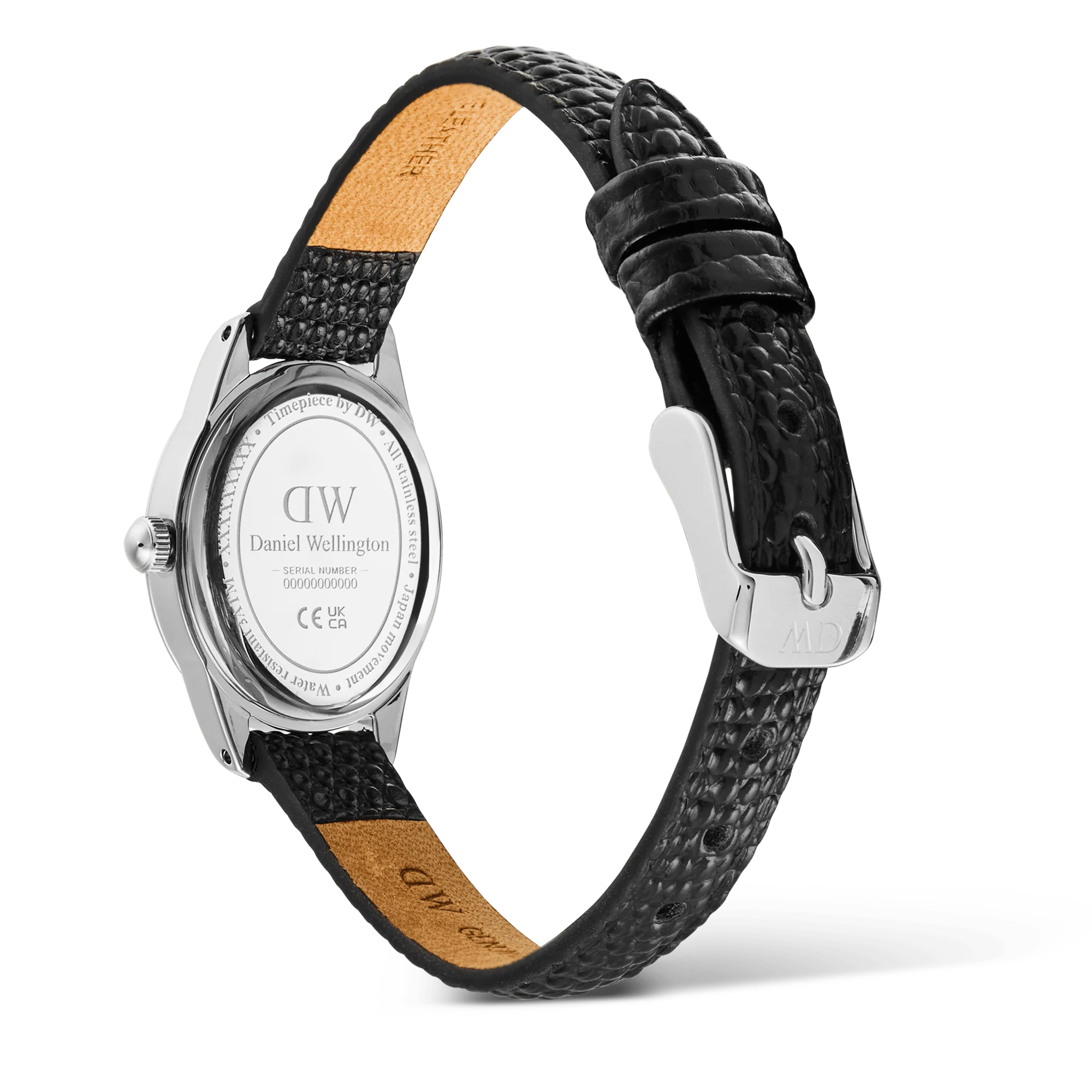 Ophelia Mini Black Lizard White Guilloché Silver - Image 5