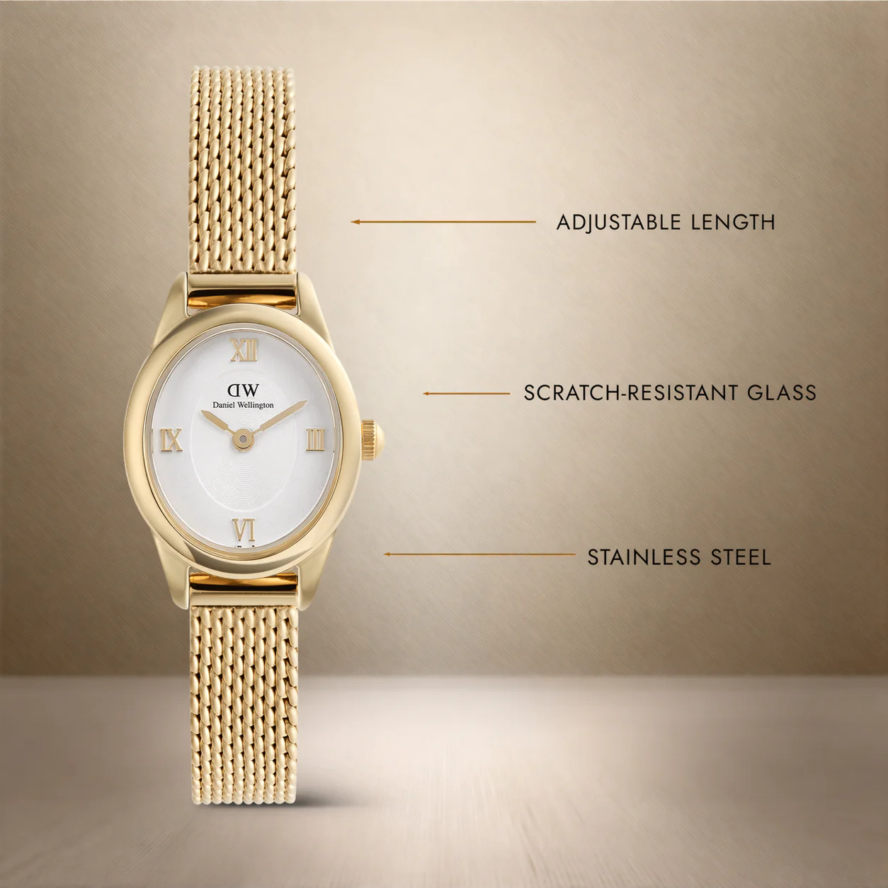 Ophelia Mini Mesh White Gold - Image 3