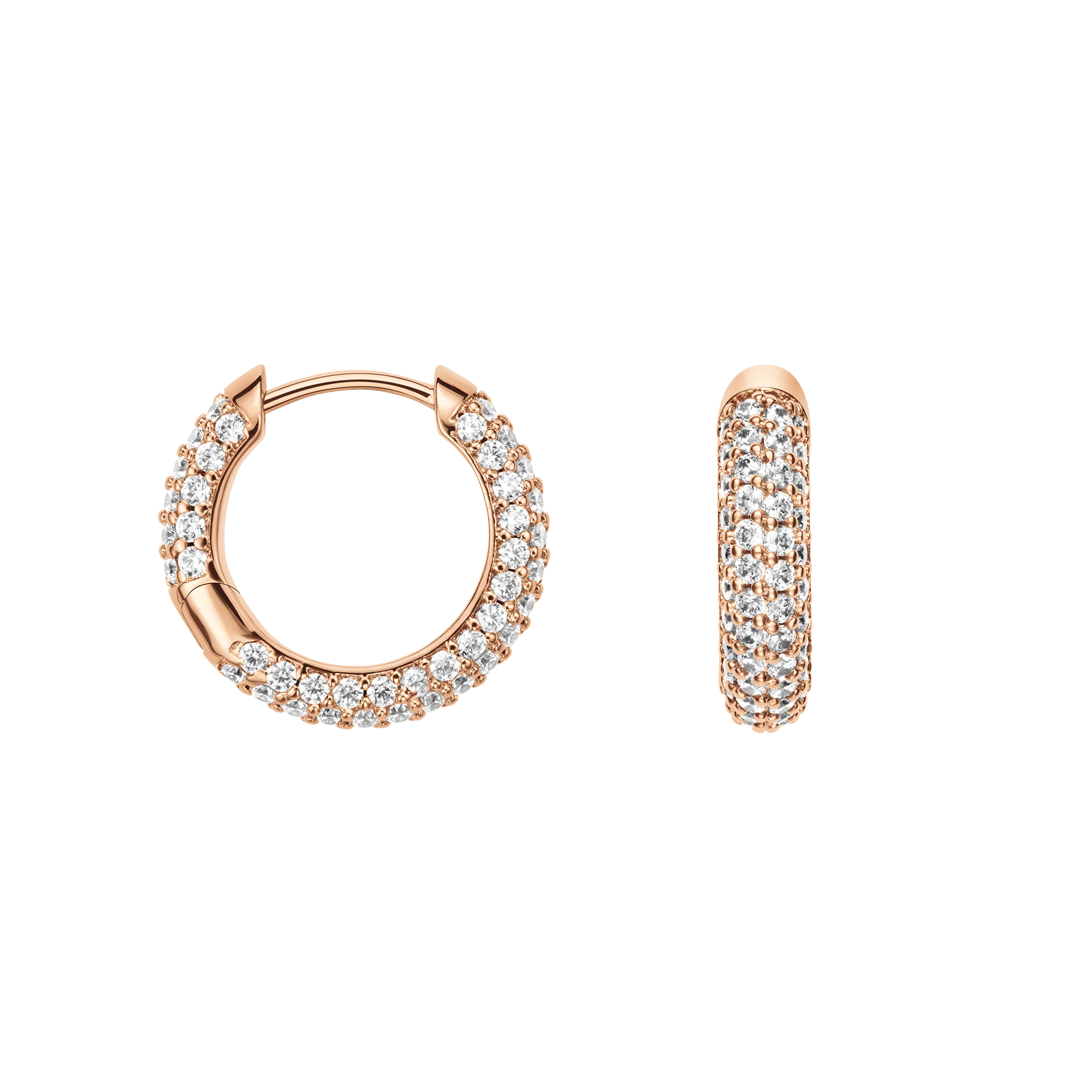 Pavé Crystal Earrings Rose Gold - Image 4