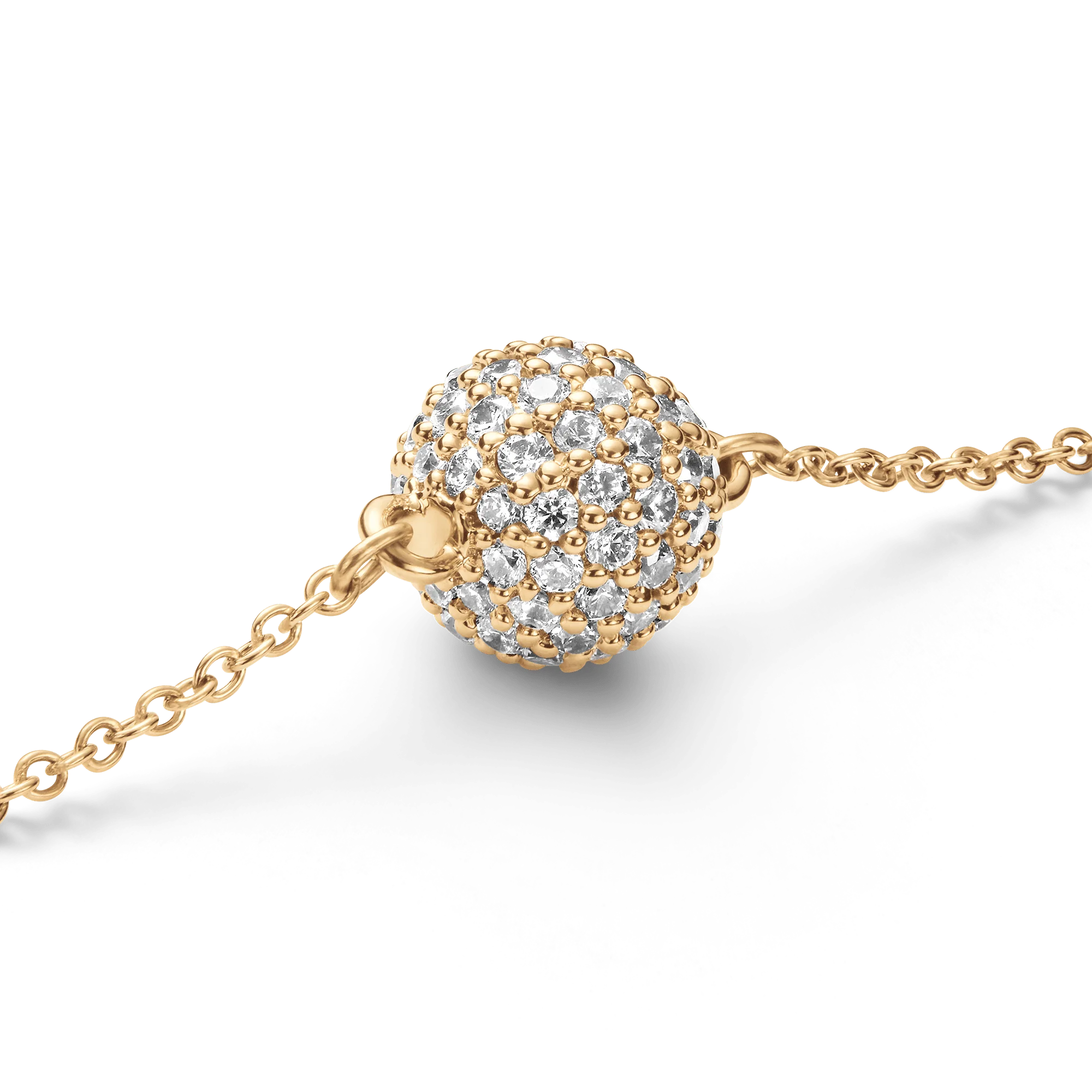 Pavé Crystal Pendant Bracelet Gold - Image 3