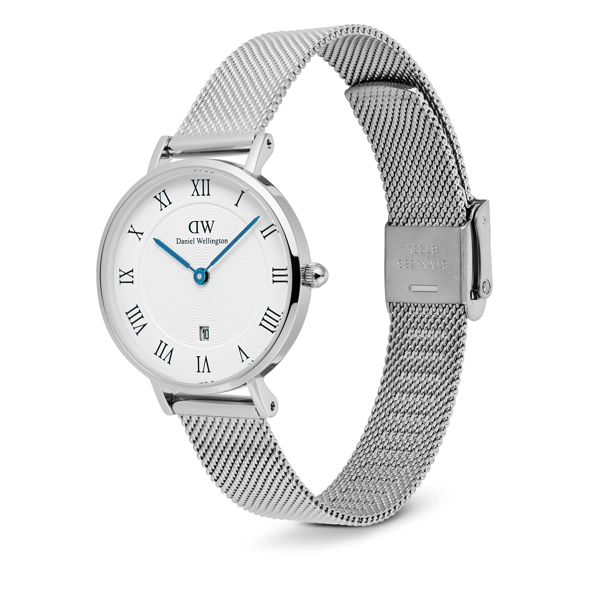 Petite Roman Numerals Date Silver - Image 3