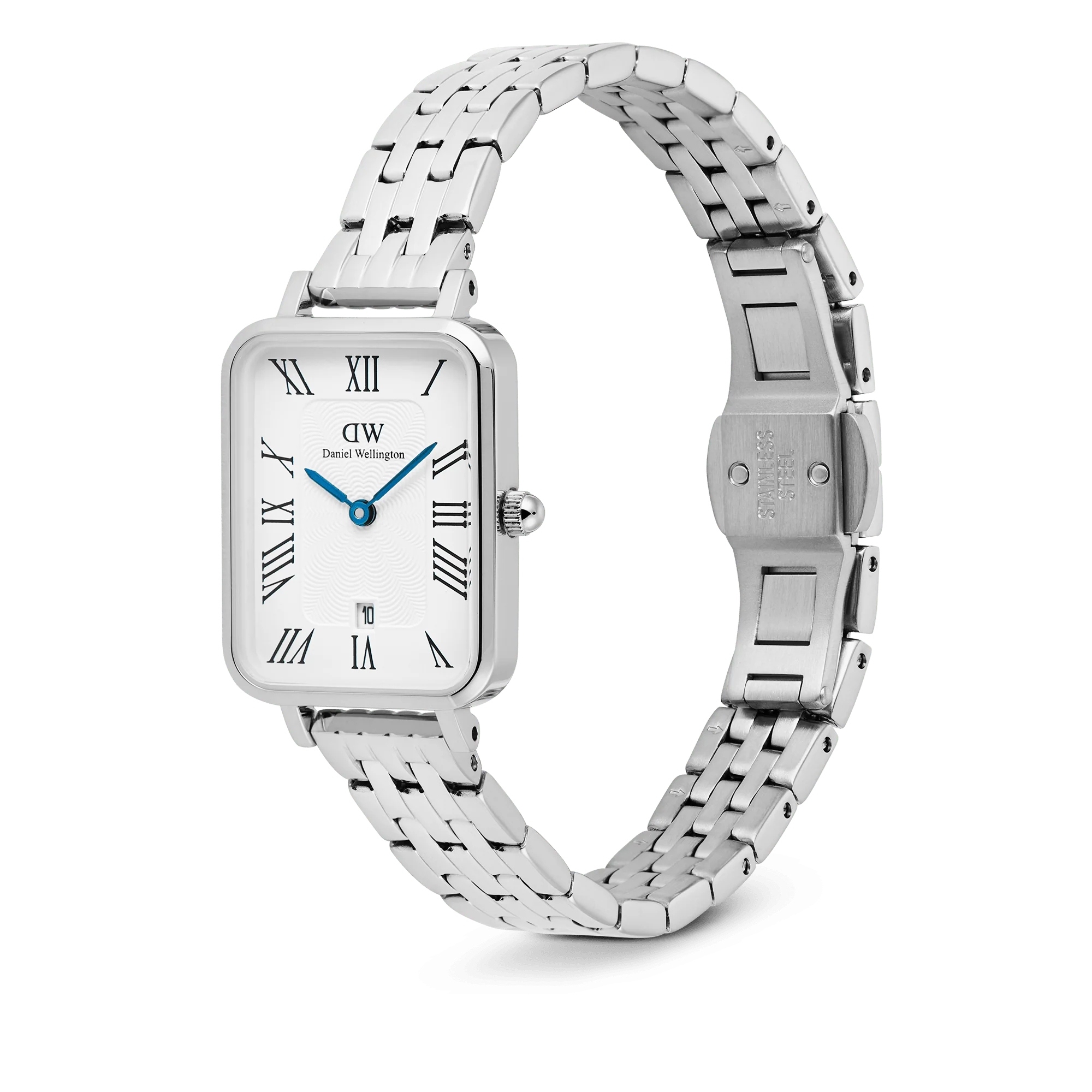 Quadro Roman Numerals Date 5-link Silver - Image 3