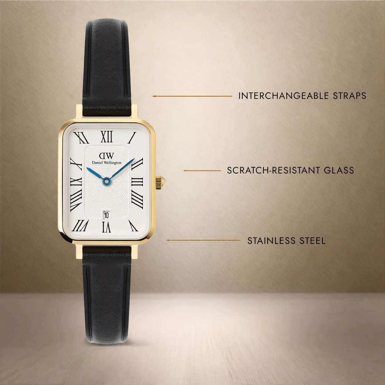 Quadro Roman Numerals Date Sheffield Gold - Image 3